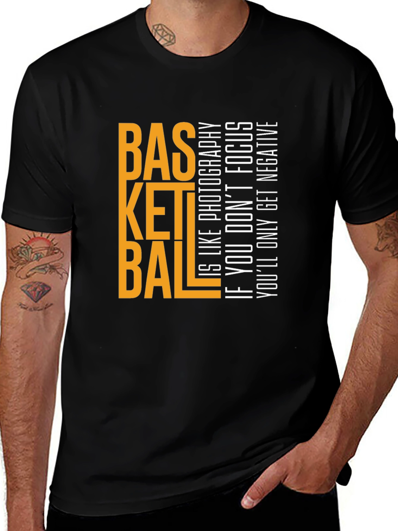 Variant 19 of Basketball Photography Focus Graphic Tee - Black