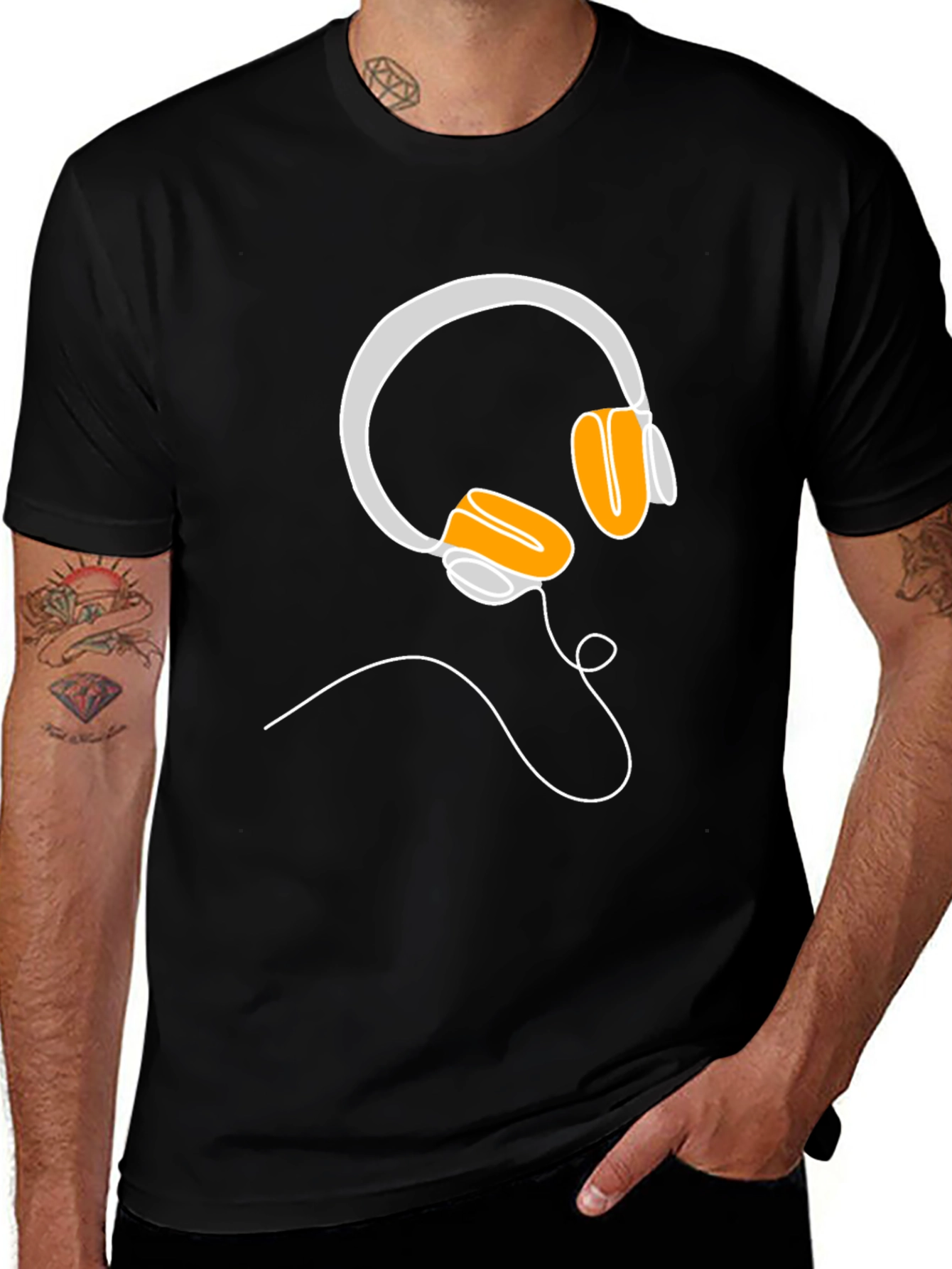 Variant 2 of Headphone Graphic T-Shirt - Stylish Music Lover Tee