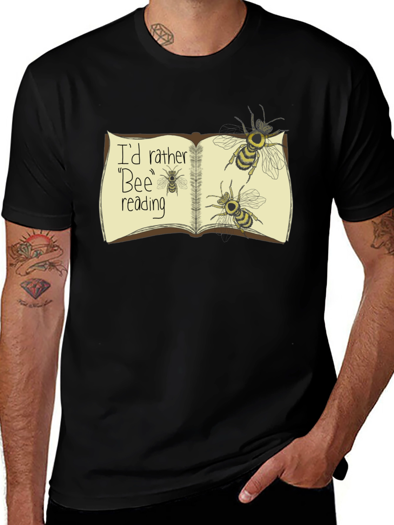 Variant 7 of Bee Reading T-Shirt Funny Book Lover Tee