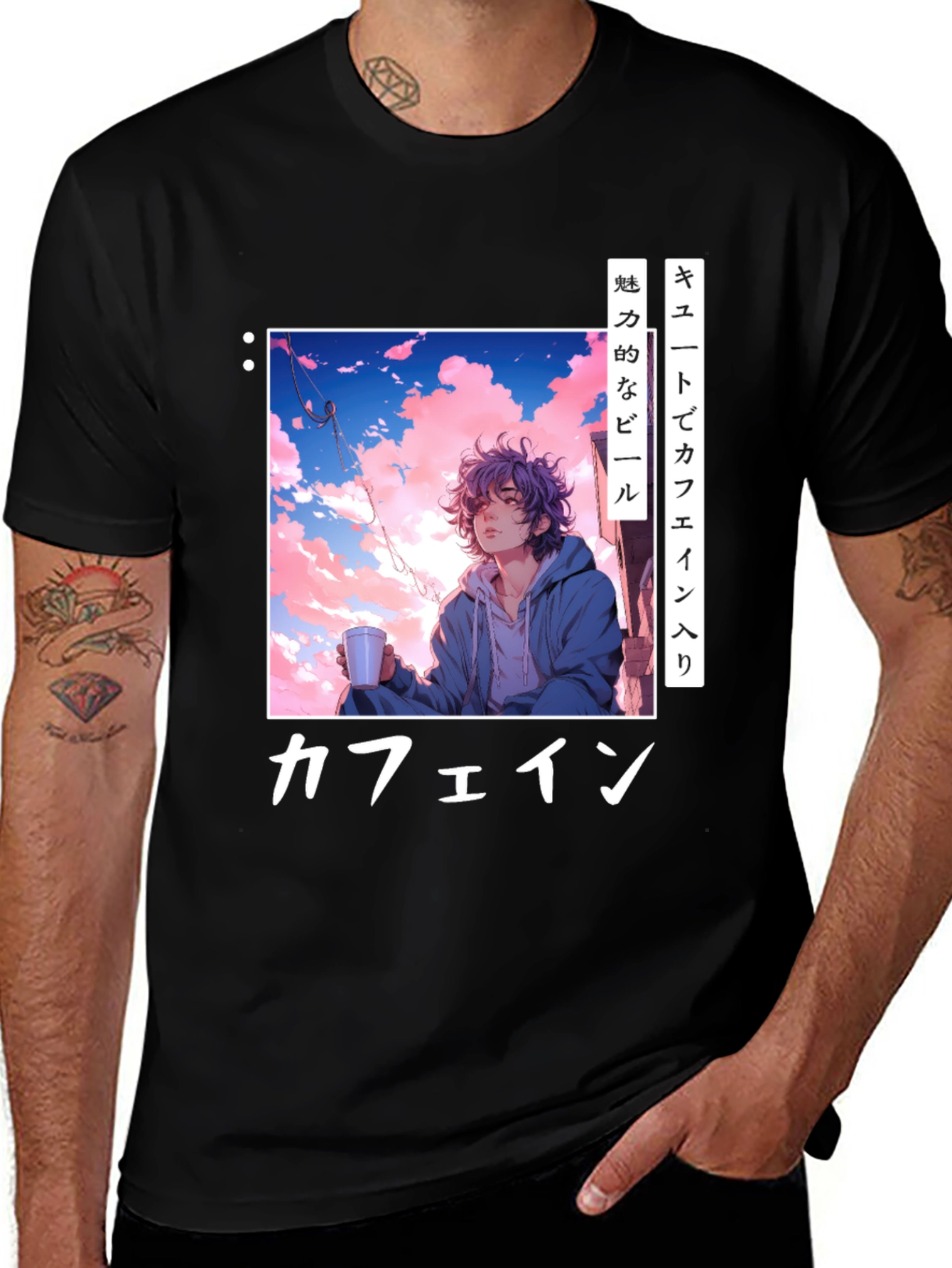 Variant 4 of Anime Caffeine T-Shirt - Trendy Graphic Tee