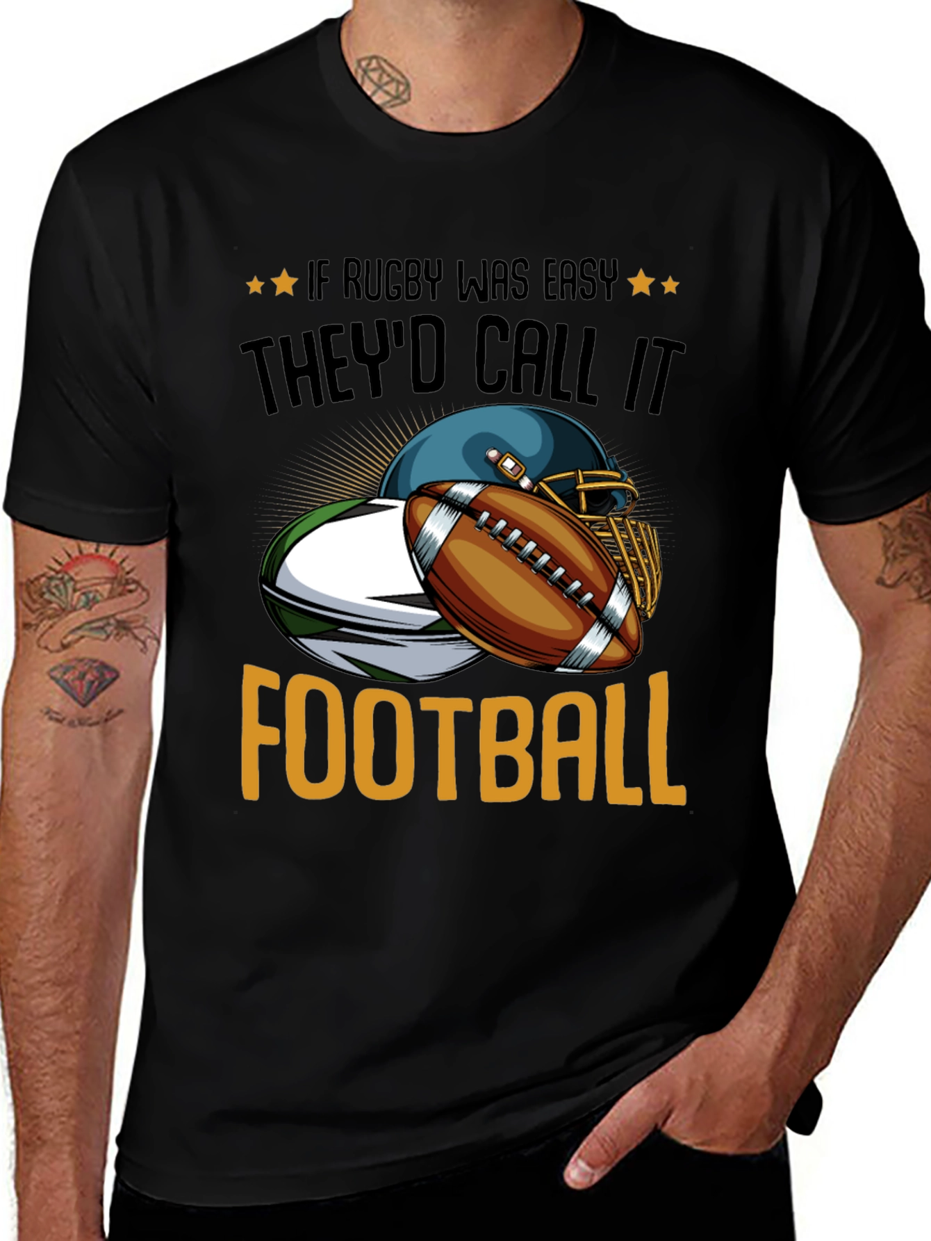 Variant 4 of Rugby vs. Football T-Shirt - Sports Humor Tee