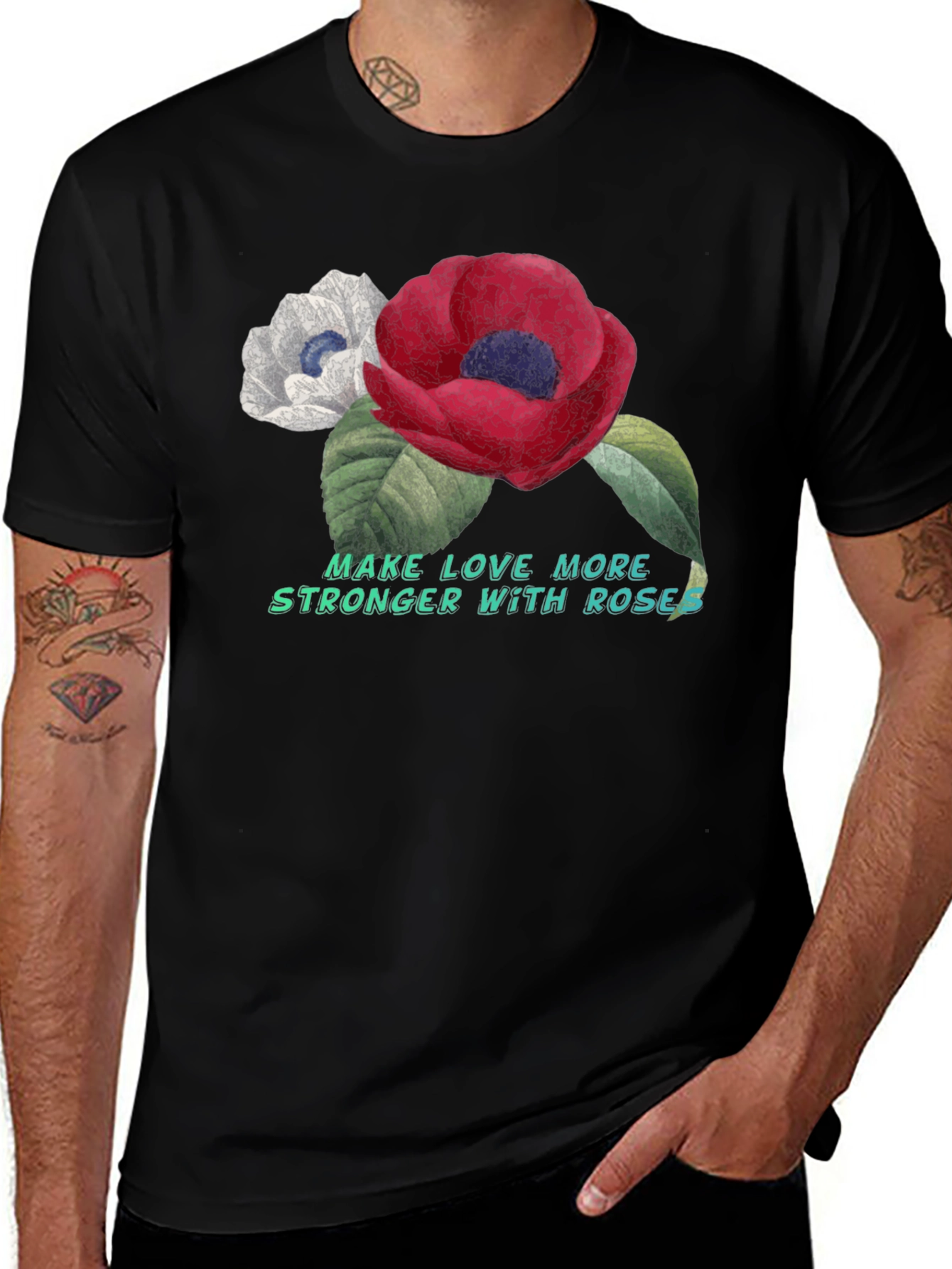 Variant 4 of Floral Rose Graphic T-Shirt - Love & Strength