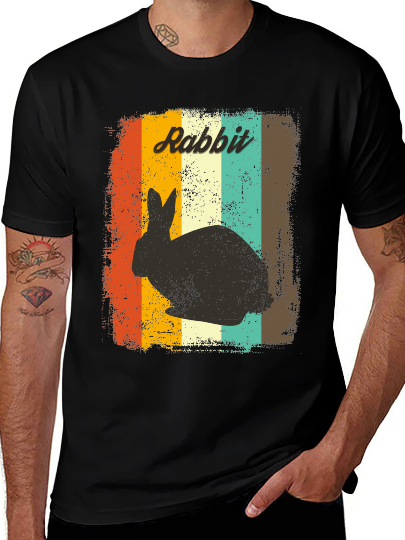 Variant 5 of Vintage Rabbit T-Shirt - Retro Style Animal Tee