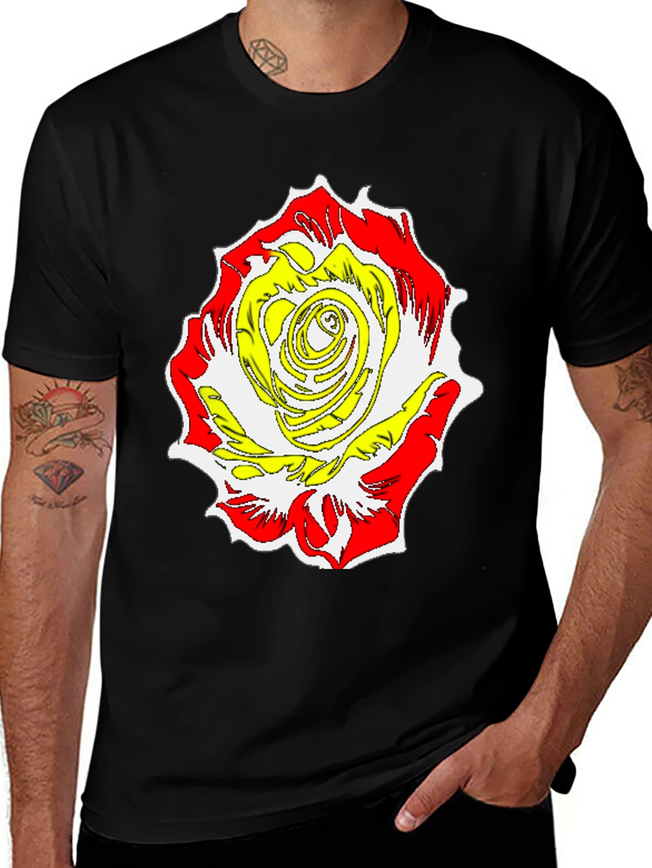 Variant 12 of Rose Graphic Tee - Bold Floral Print