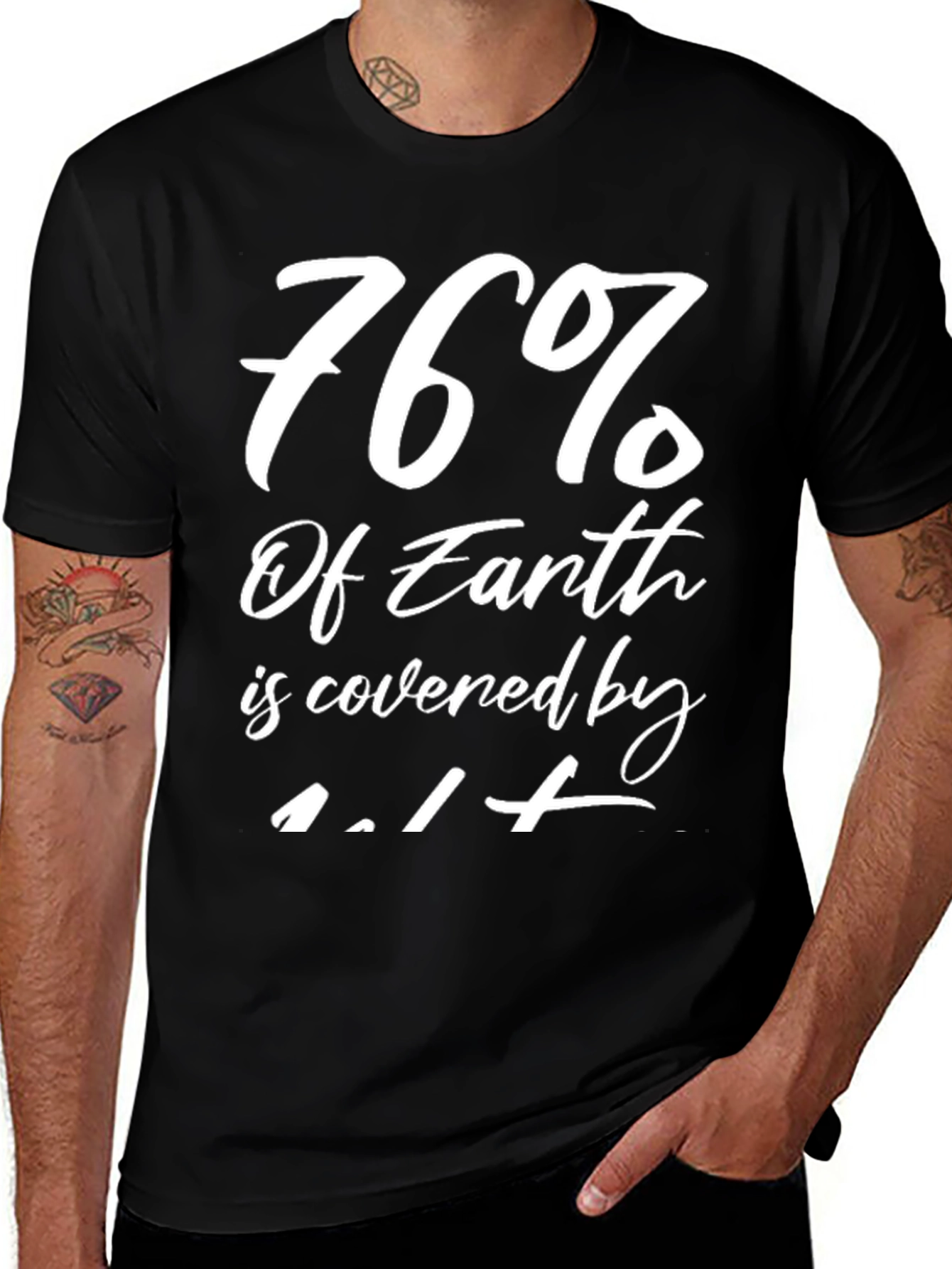 Variant 13 of 76% of Earth Water T-Shirt Funny Graphic Tee