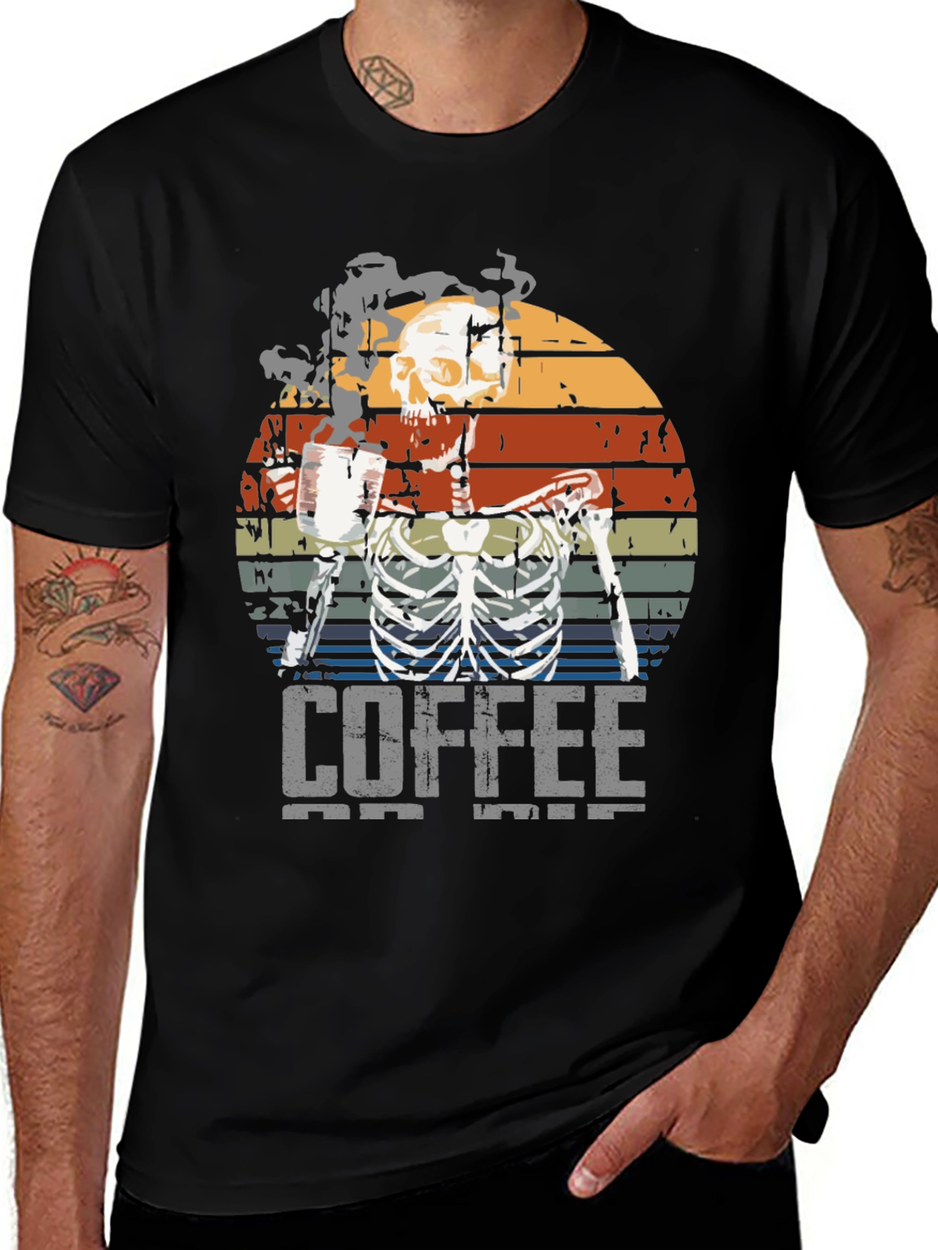 Variant 8 of Coffee Skeleton Graphic T-Shirt