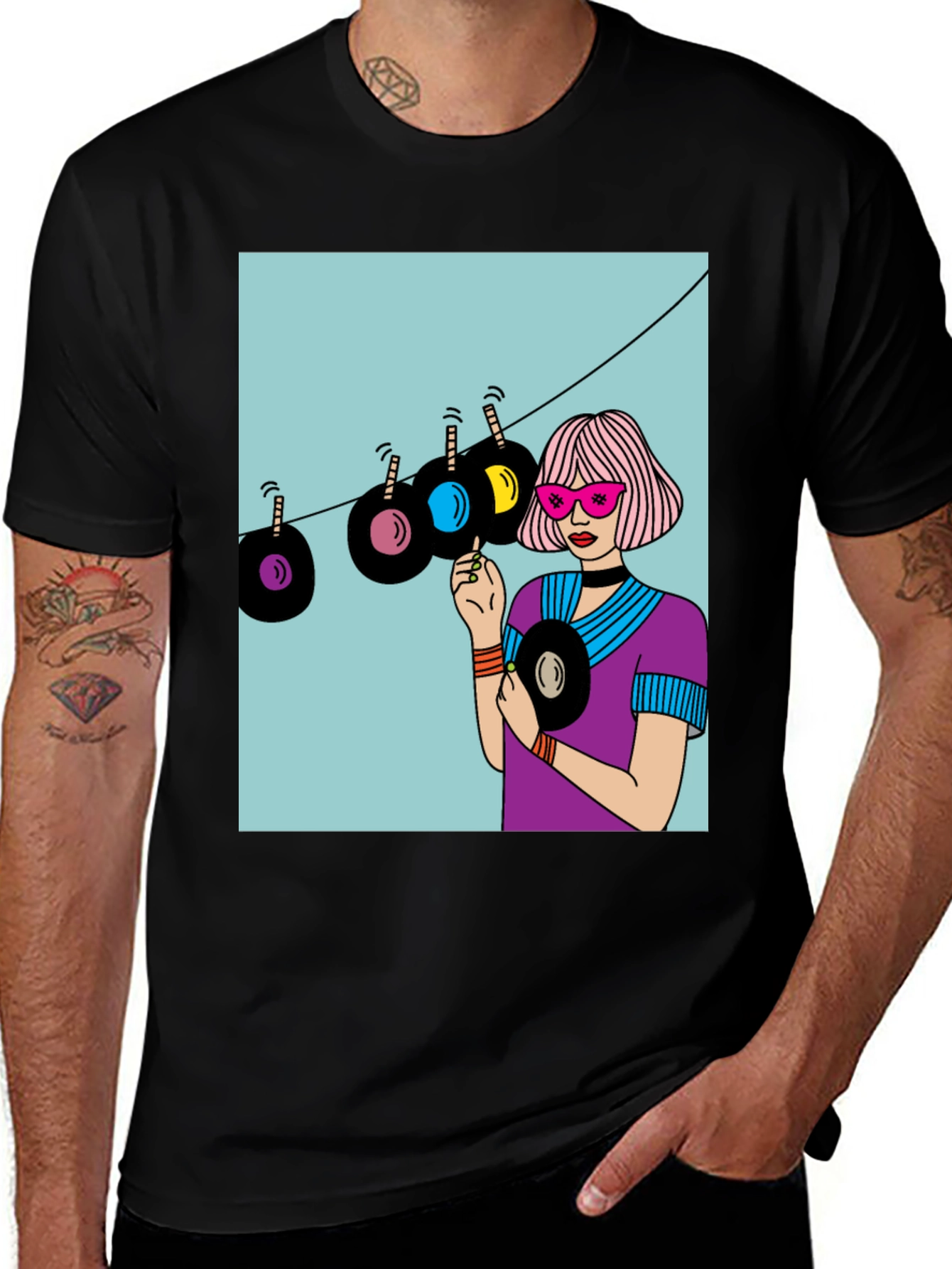 Variant 21 of Retro Vinyl Record Graphic T-Shirt