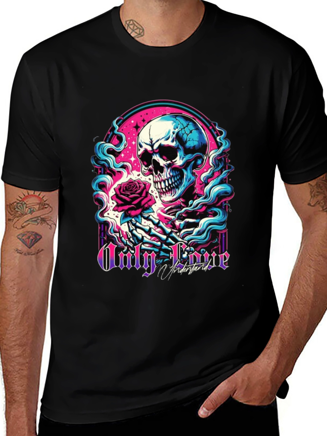 Variant 6 of Skull & Rose Graphic Tee - Only Love Remains T-Shirt