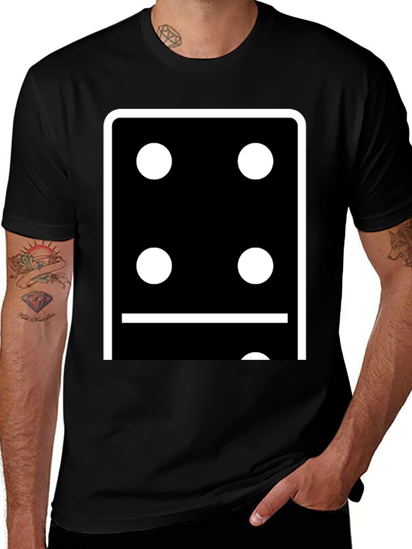 Black Domino Six T-Shirt - Stylish Casual Wear main image