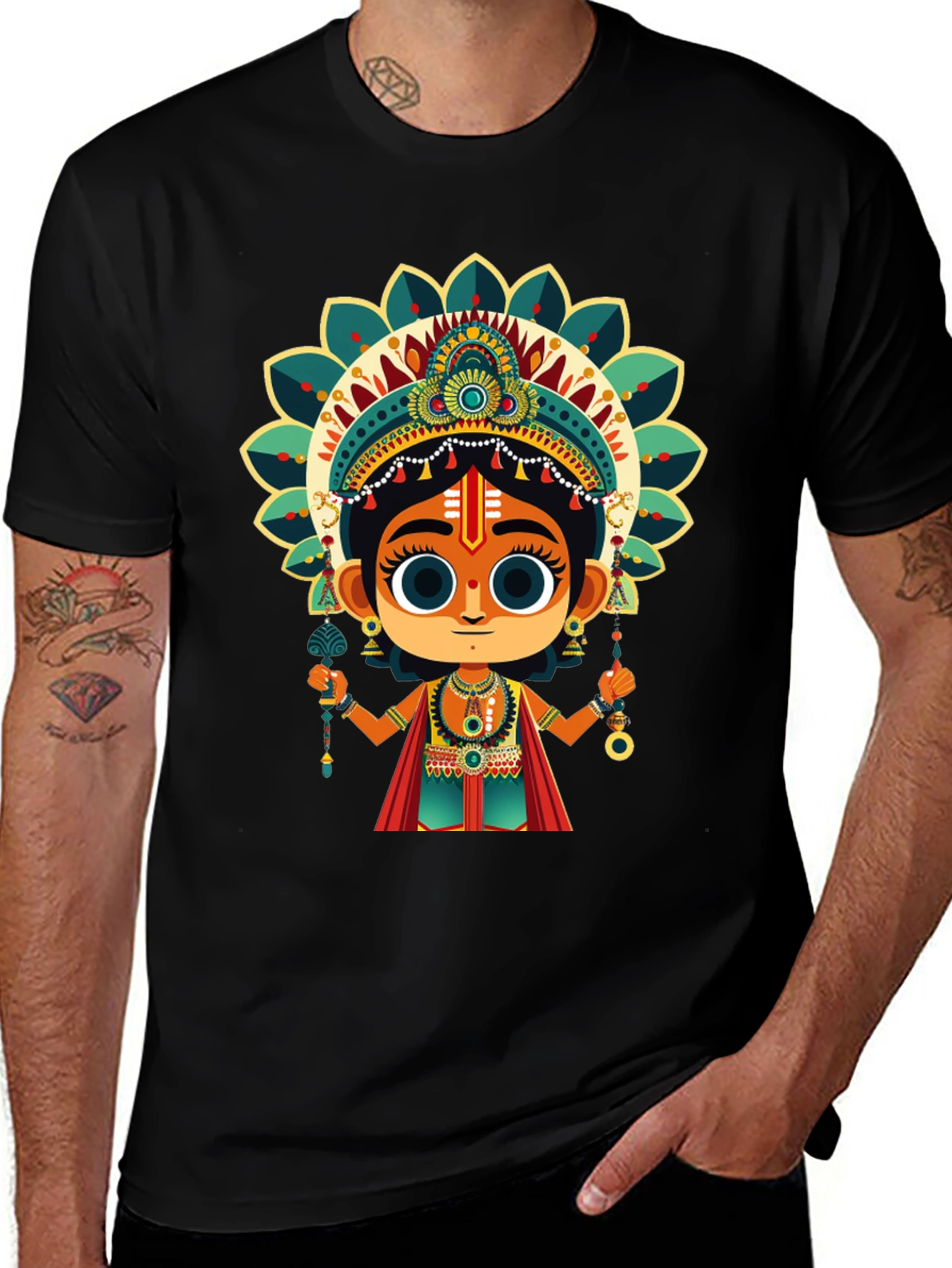 Krishna Graphic Tee - Spiritual Design