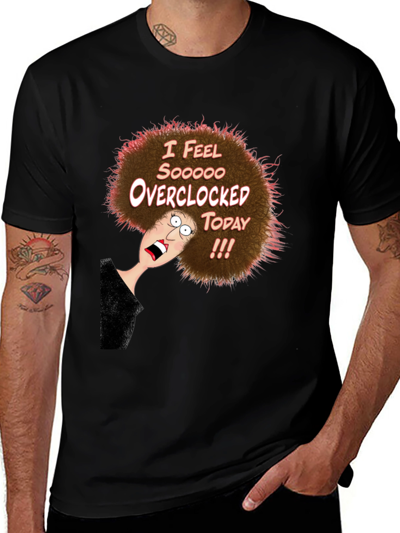 Variant 28 of Overclocked Humor T-Shirt - Funny Cartoon Design