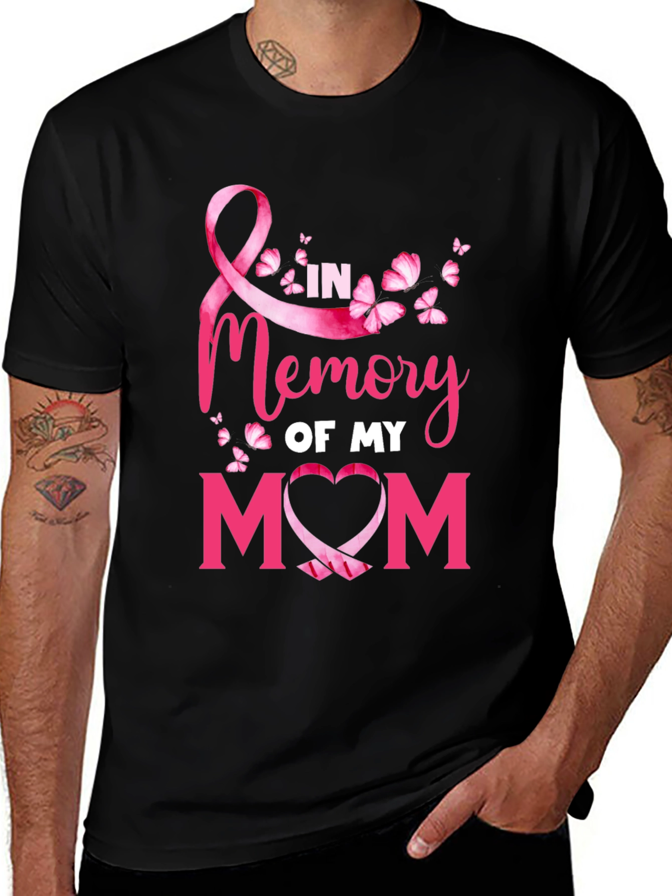 In Memory of My Mom T-Shirt - Breast Cancer Awareness 
