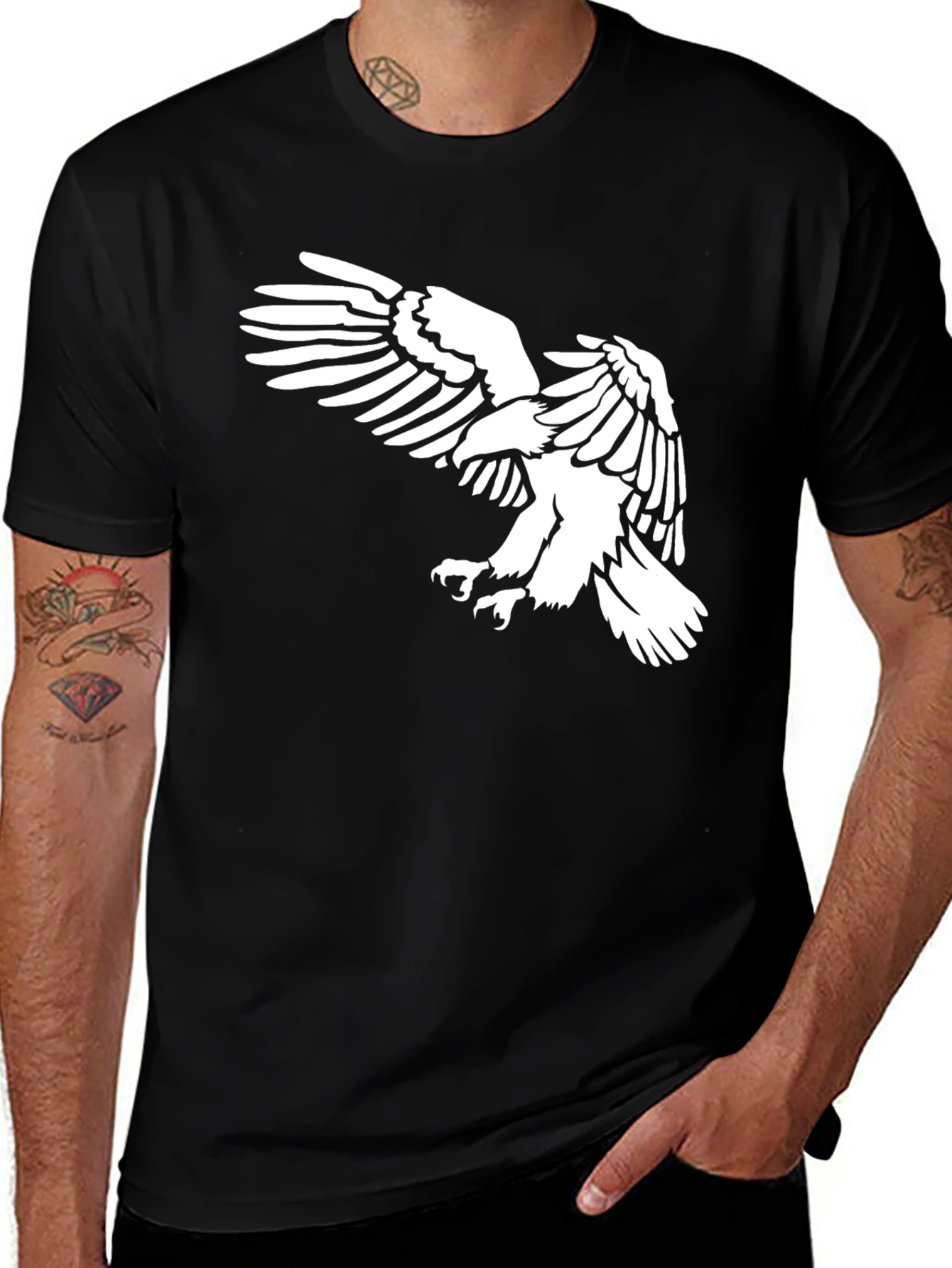 Variant 2 of Black Eagle Graphic Tee - Men's Stylish T-Shirt
