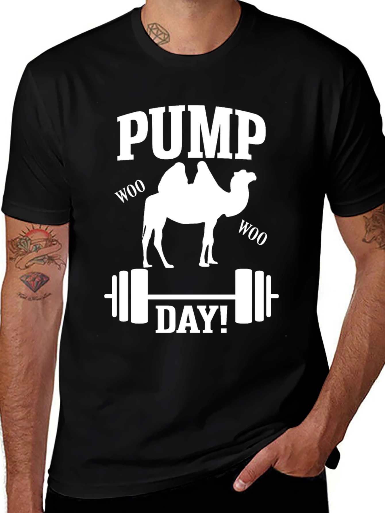 Variant 27 of Pump Day Camel T-Shirt - Gym Workout Tee