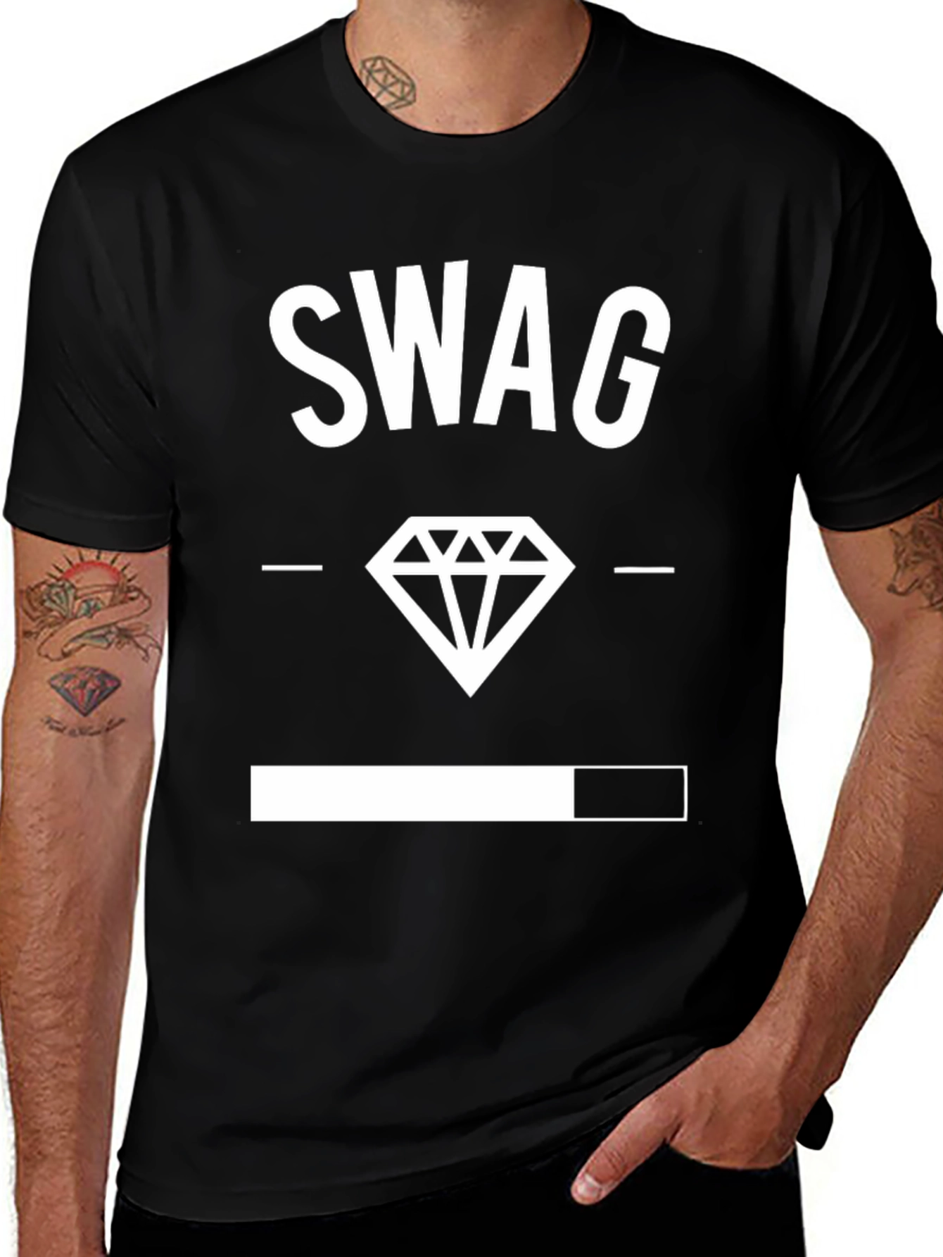 Variant 27 of Swag Diamond Graphic Black T-Shirt