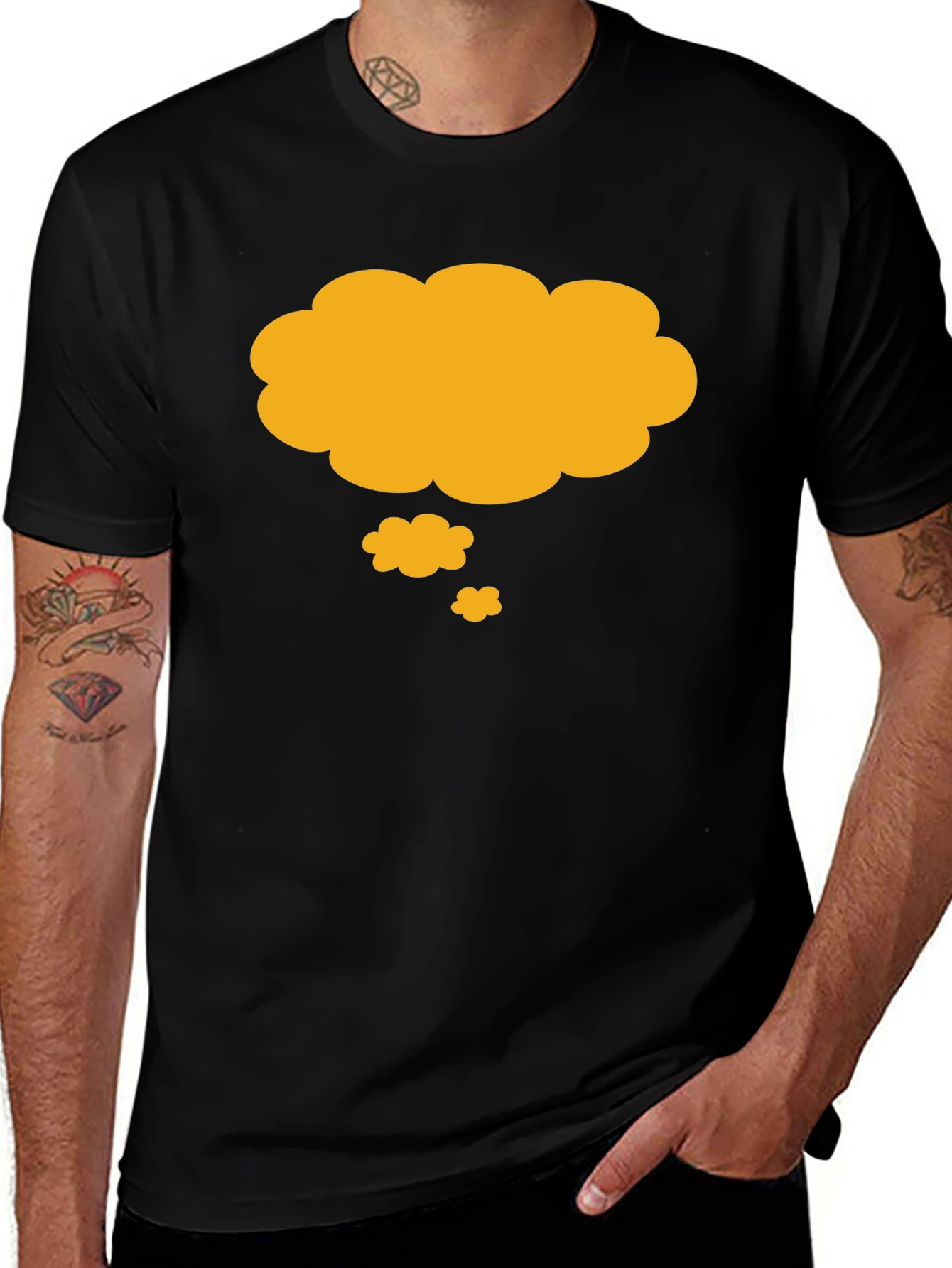 Variant 25 of Thinking Cloud T-Shirt - Black, Casual Cotton Tee
