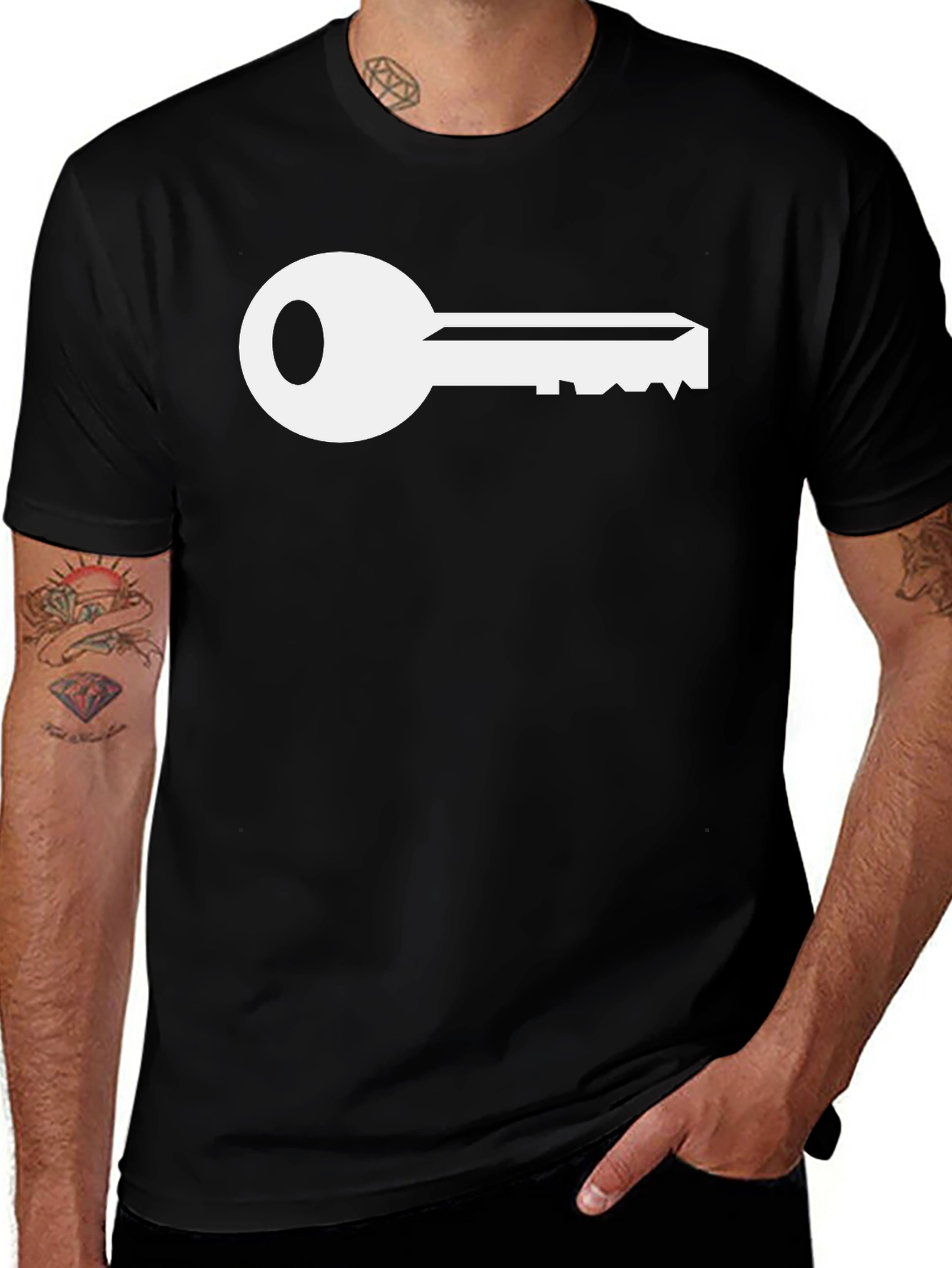 Variant 12 of Key Graphic T-Shirt - Black
