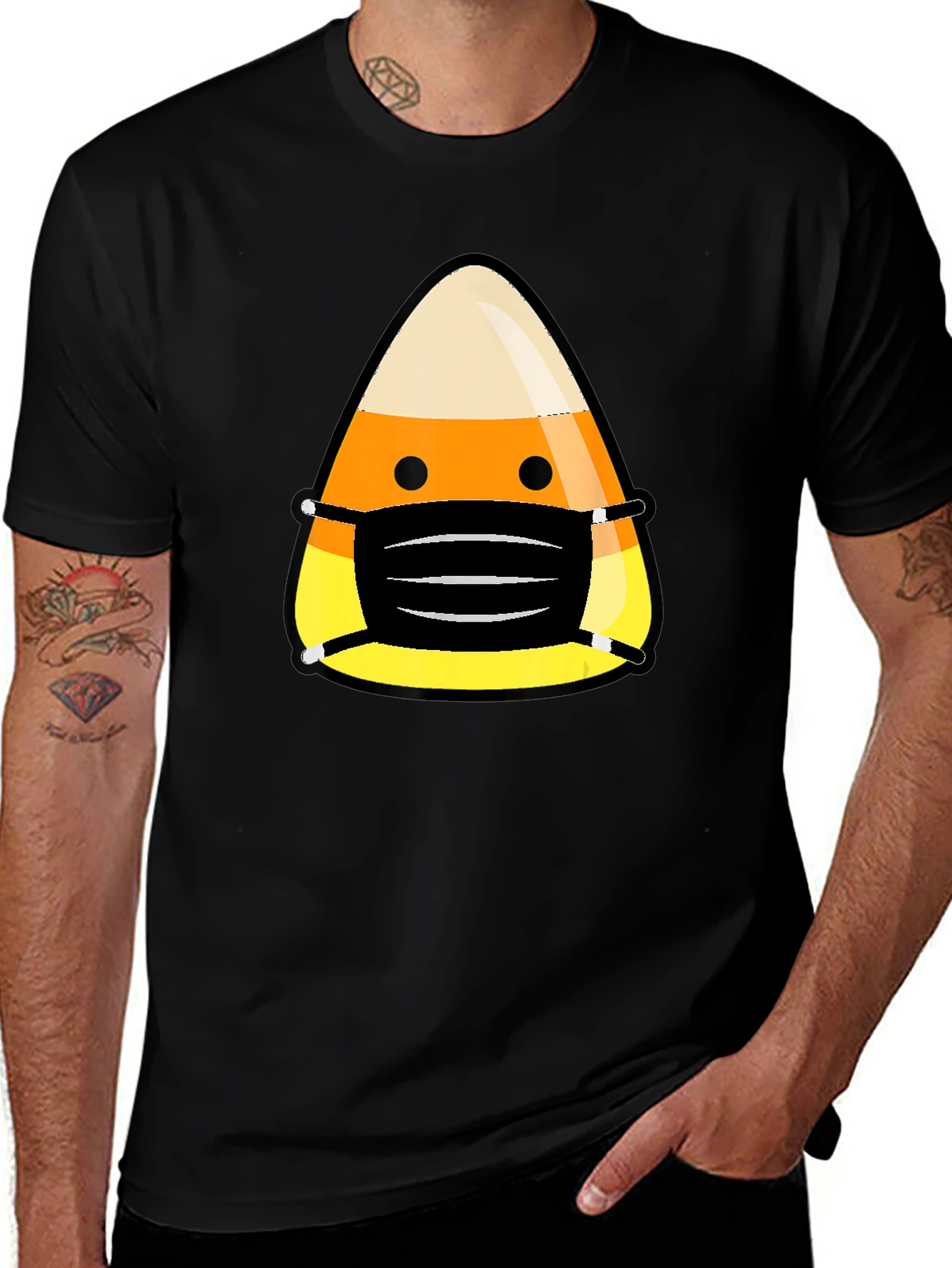 Variant 12 of Candy Corn Mask Halloween T-Shirt