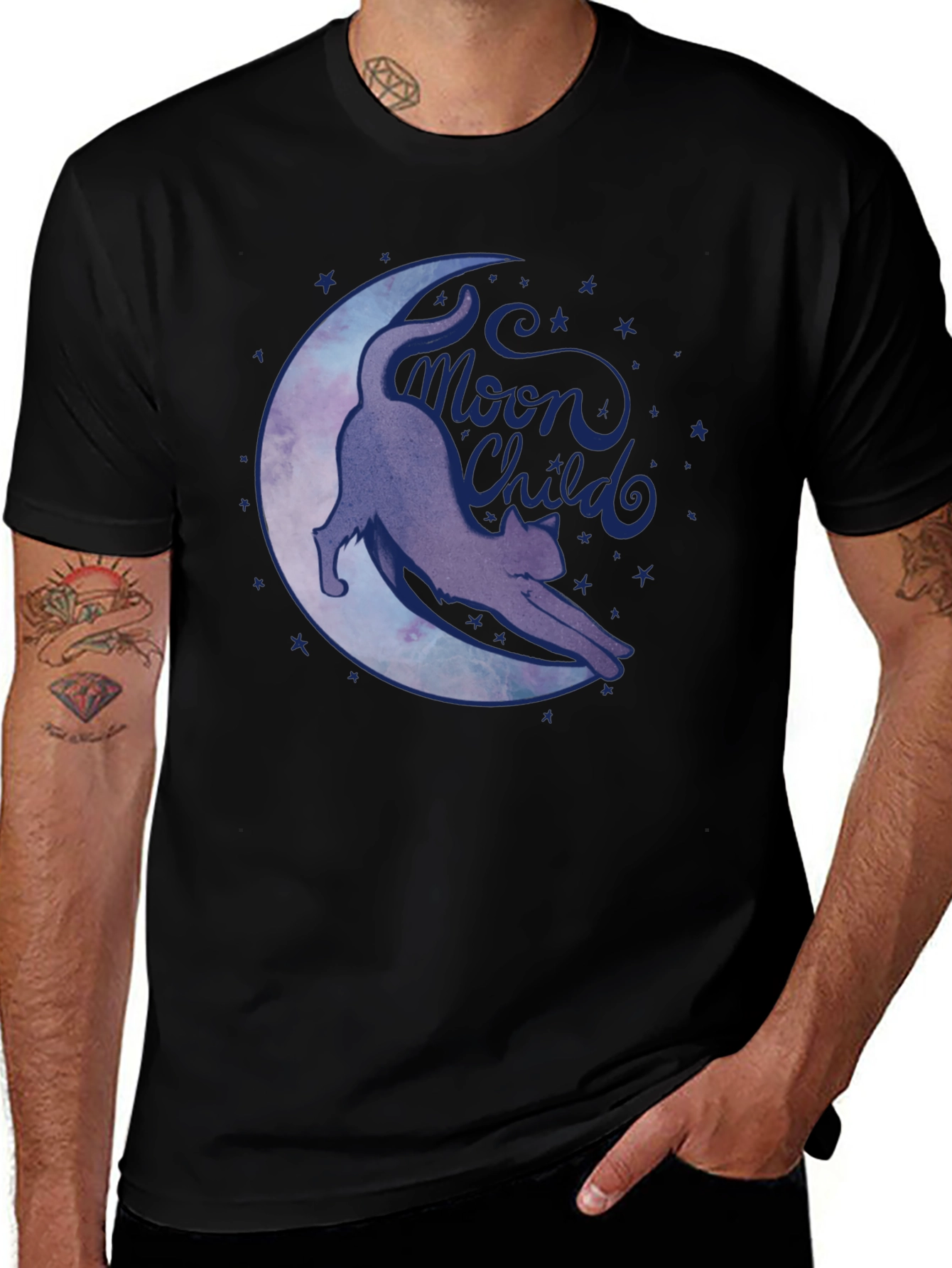 Variant 7 of Moon Child Black Graphic T-Shirt