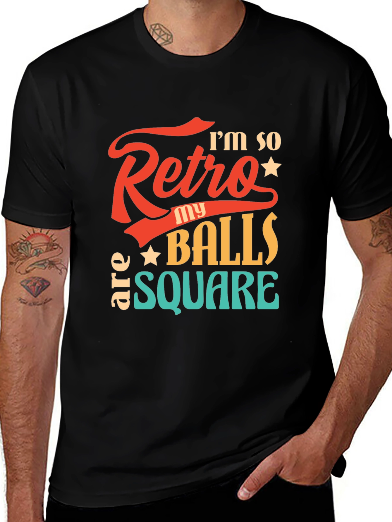 Variant 16 of Retro Balls Square Graphic T-Shirt