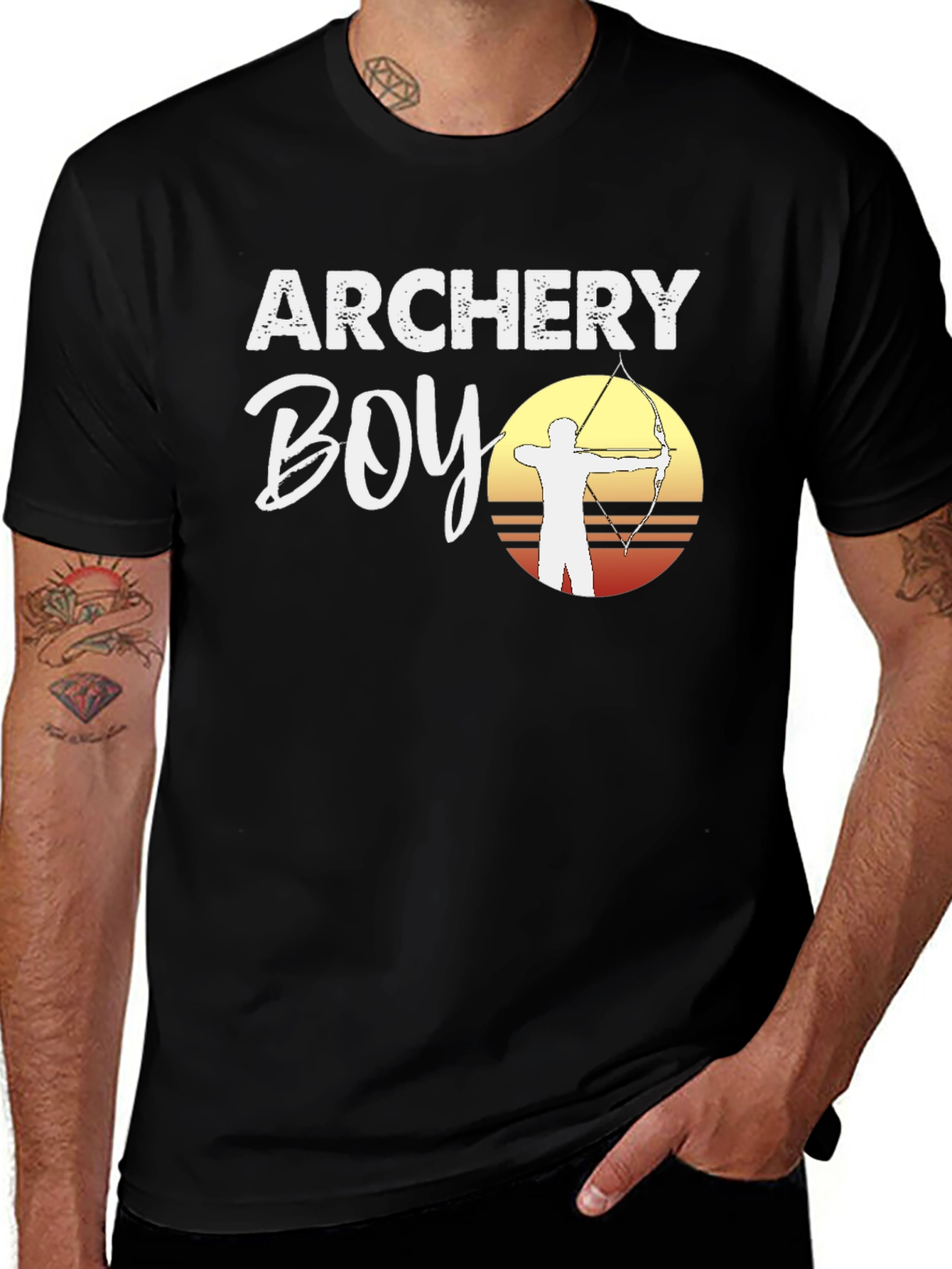 Variant 4 of Archery Boy Graphic T-Shirt - Archer Silhouette Tee