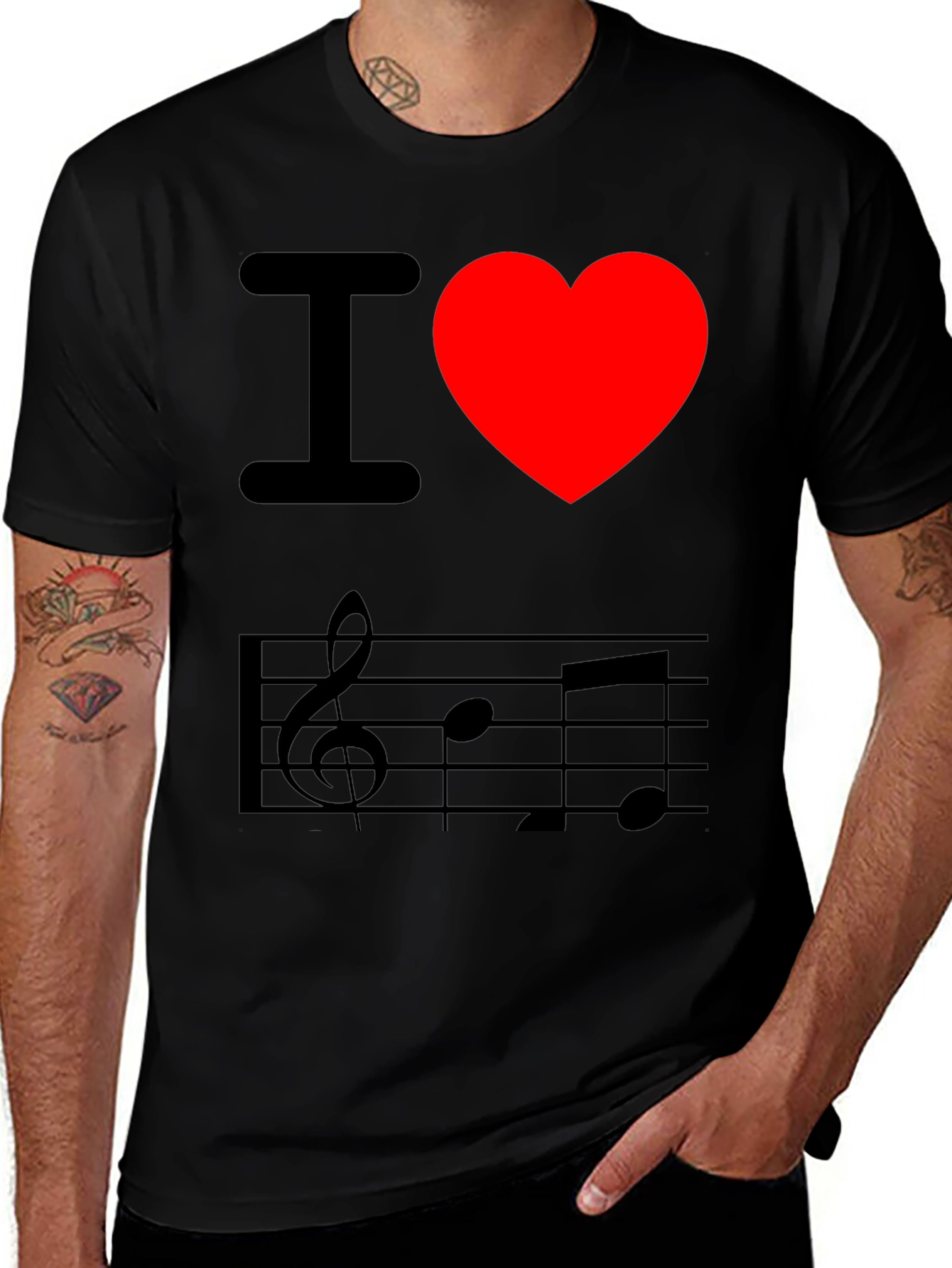 Variant 13 of I Love Music Graphic T-Shirt
