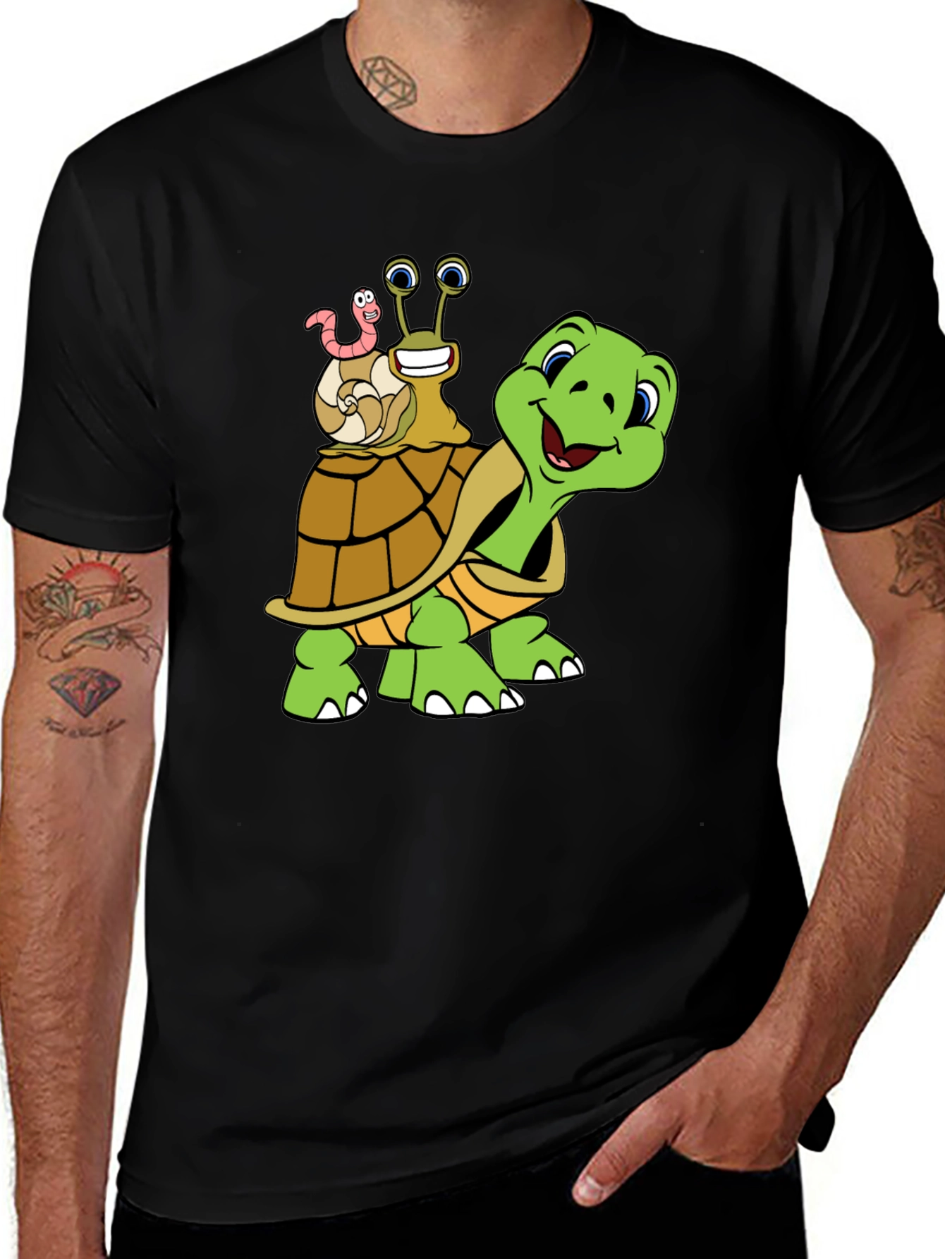 Variant 30 of Cartoon Turtle Graphic T-Shirt