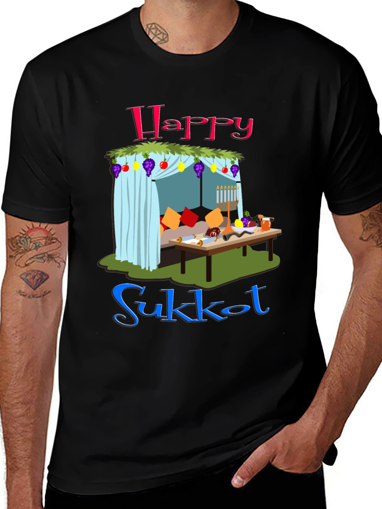 Variant 25 of Happy Sukkot T-Shirt, Holiday Tee