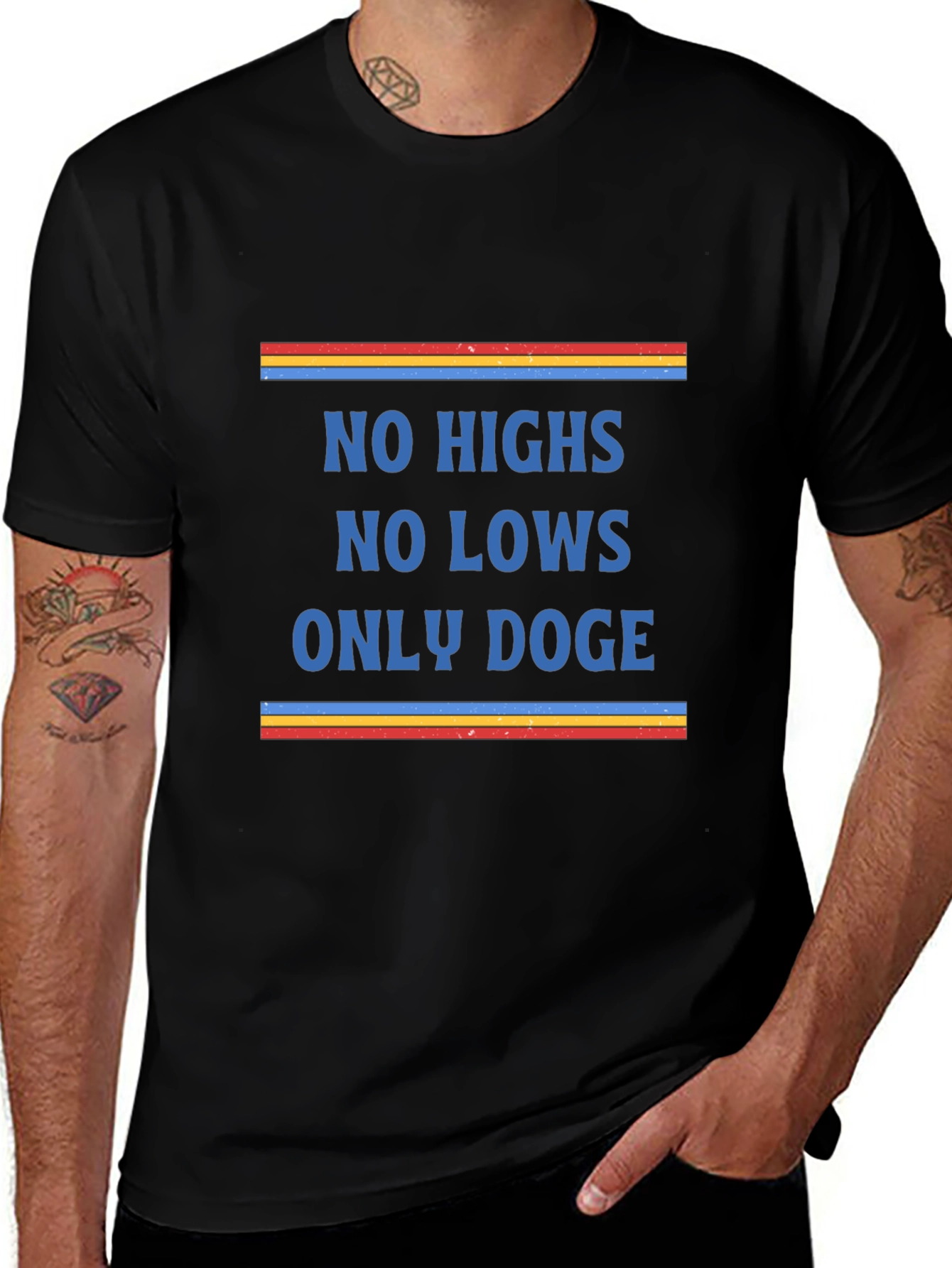 Variant 7 of No Highs No Lows Only Doge Black Graphic Tee