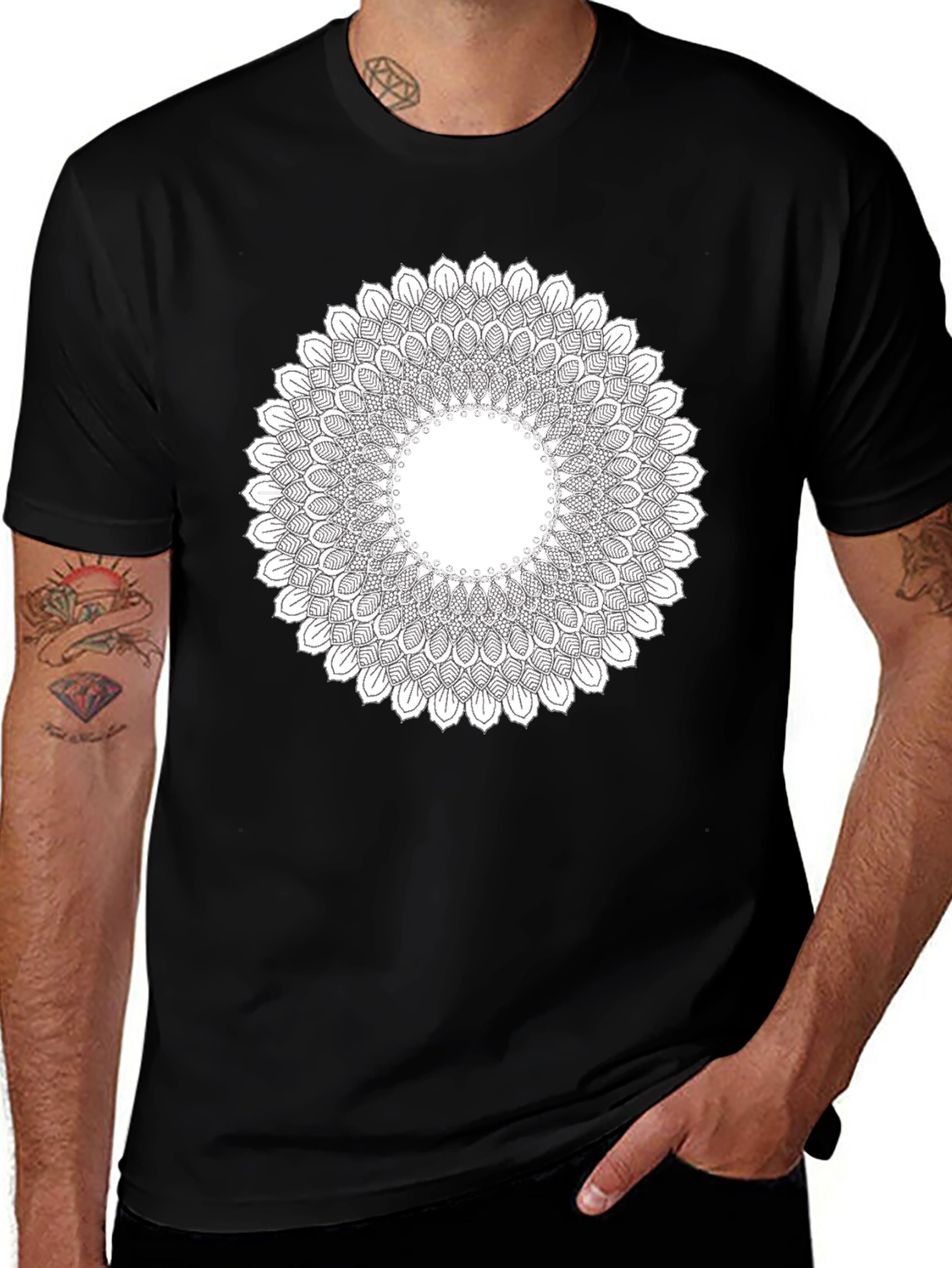 Variant 18 of Mandala Graphic Black T-Shirt - Stylish Casual Wear