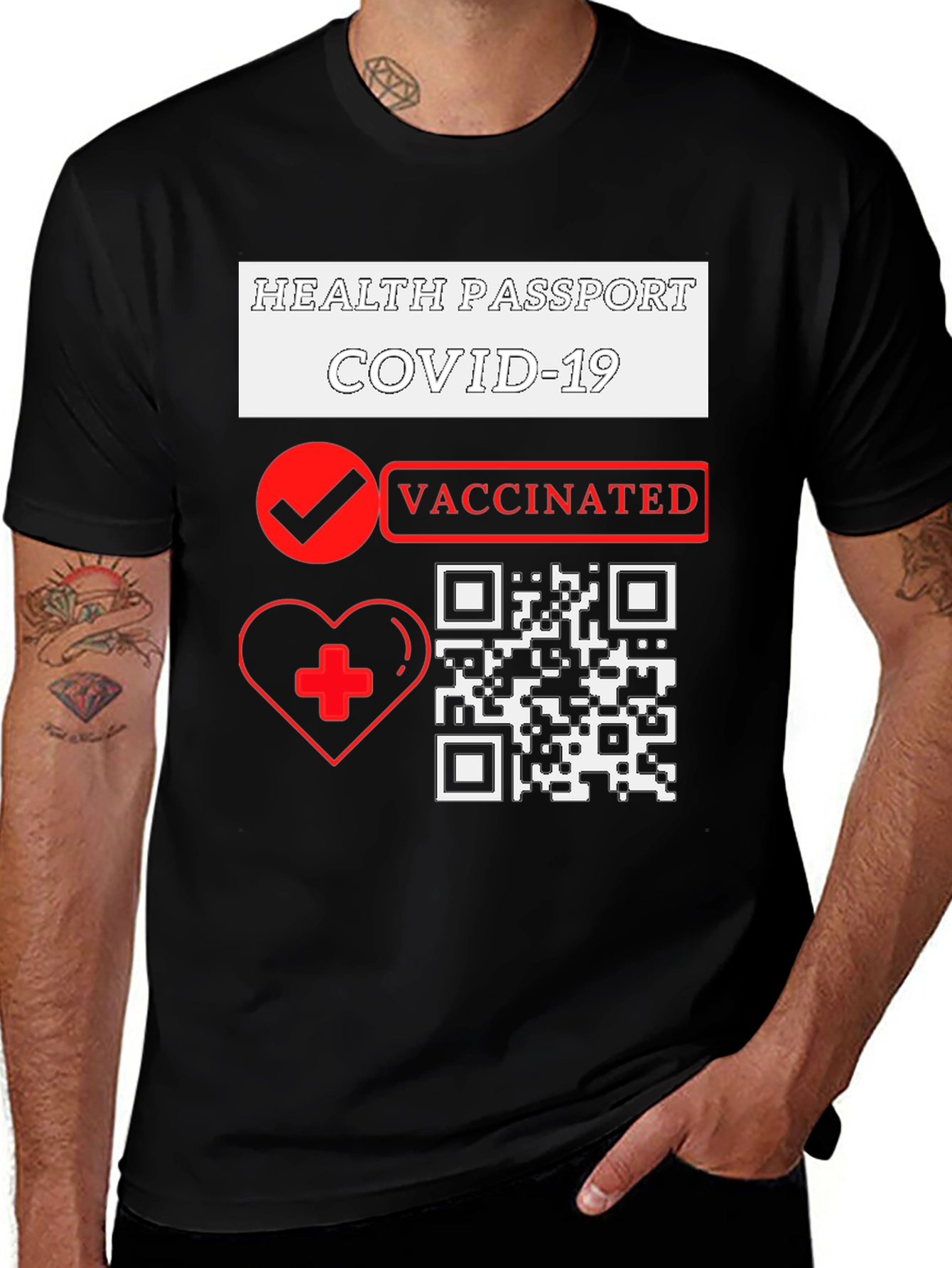 Variant 10 of Health Passport COVID-19 Vaccinated T-Shirt