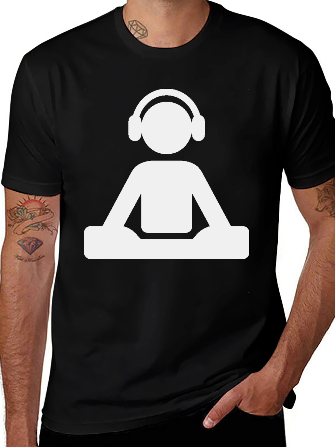 Variant 24 of DJ Graphic Tee - Black Cotton Blend