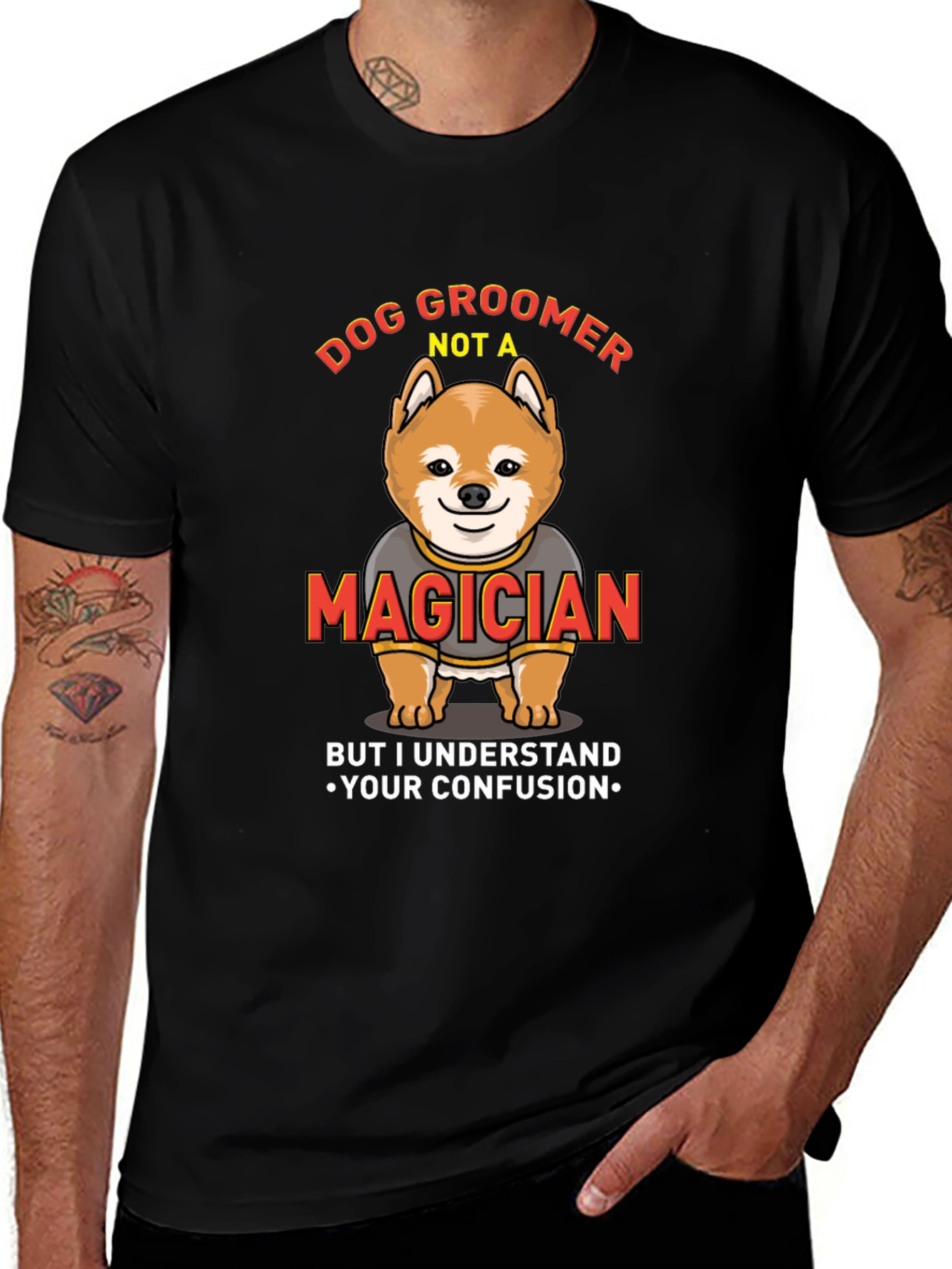 Variant 2 of Dog Groomer Not A Magician Funny T-Shirt
