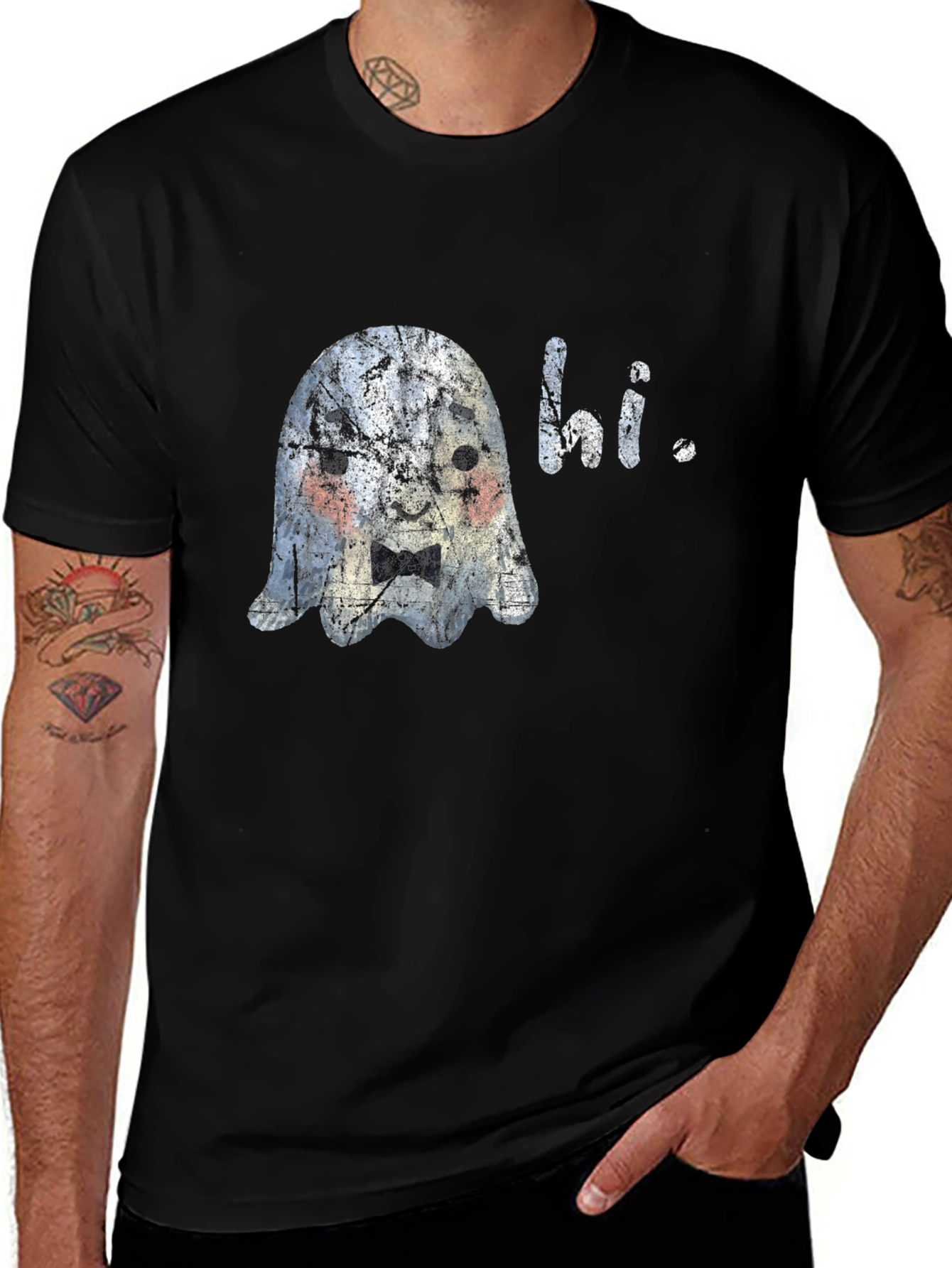 Variant 6 of Ghost 'Hi' Black T-Shirt