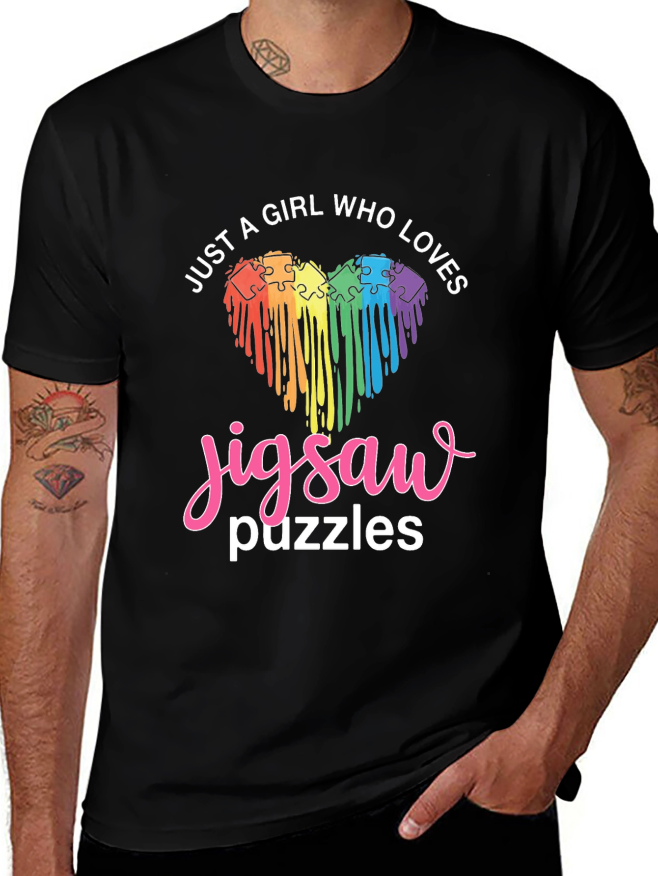 Variant 3 of Girl Loves Jigsaw Puzzles T-Shirt