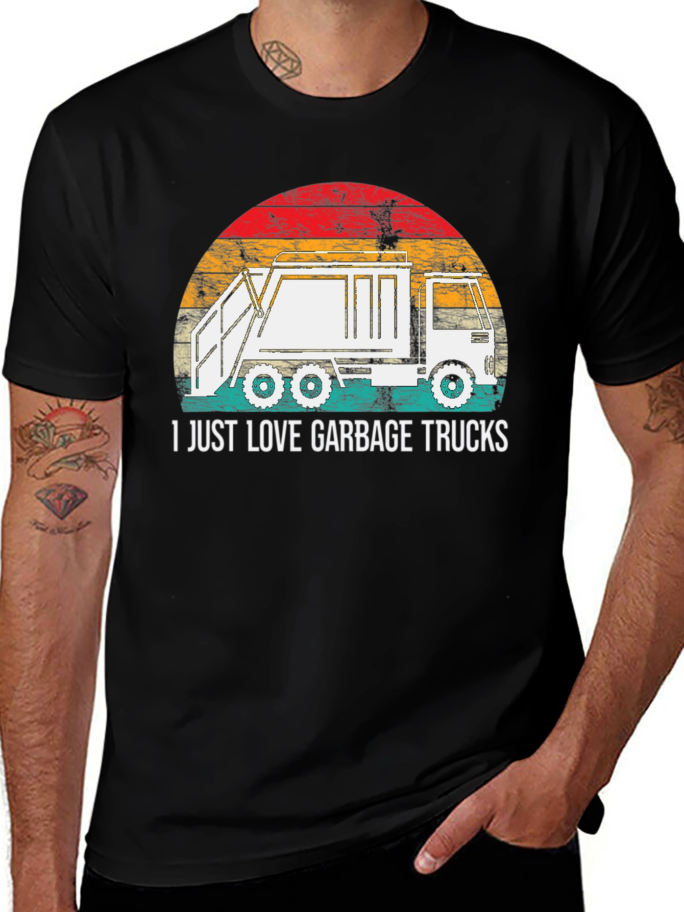 Variant 20 of I Love Garbage Trucks Graphic Tee