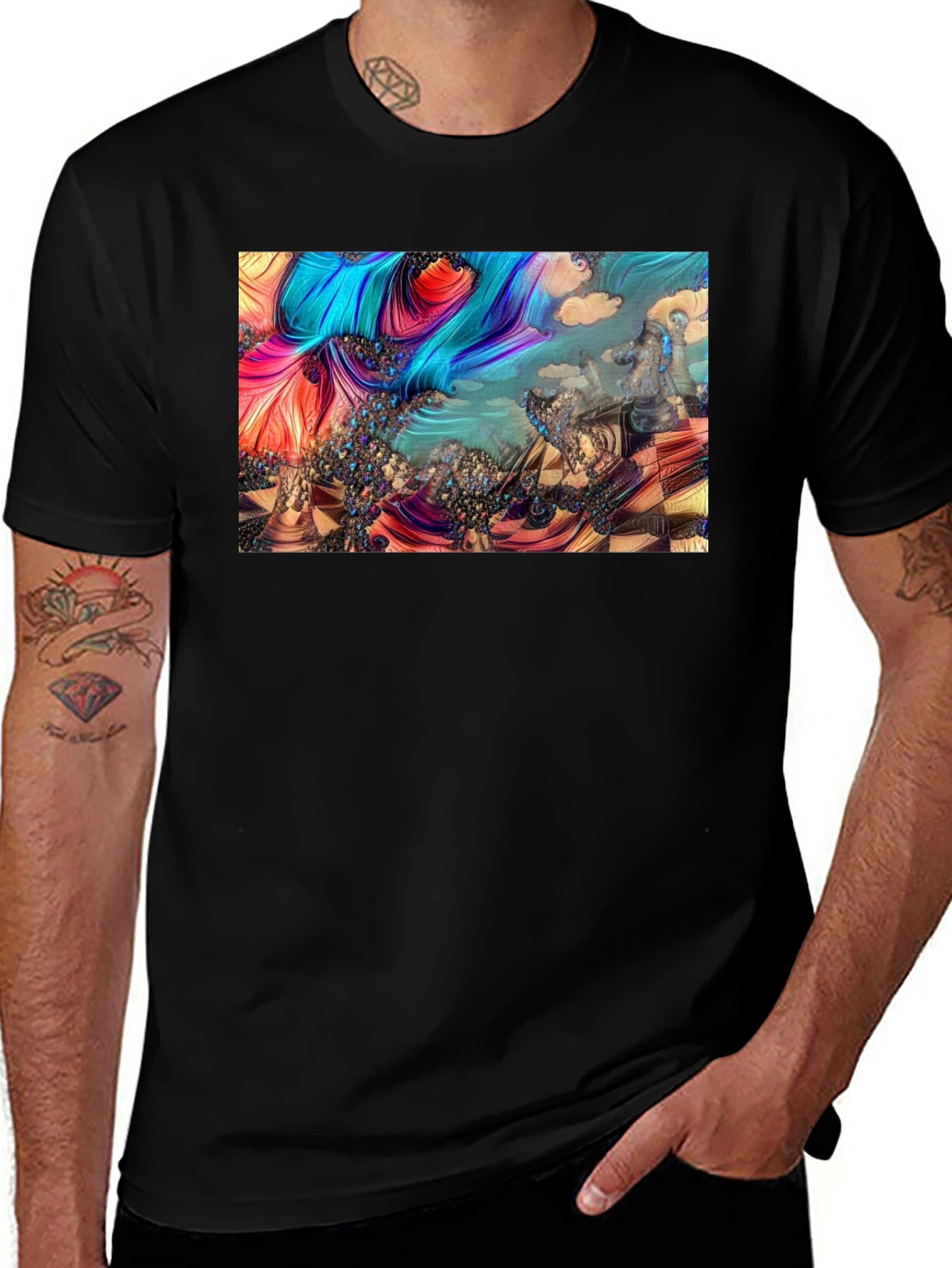 Variant 17 of Abstract Chess Landscape Graphic Tee