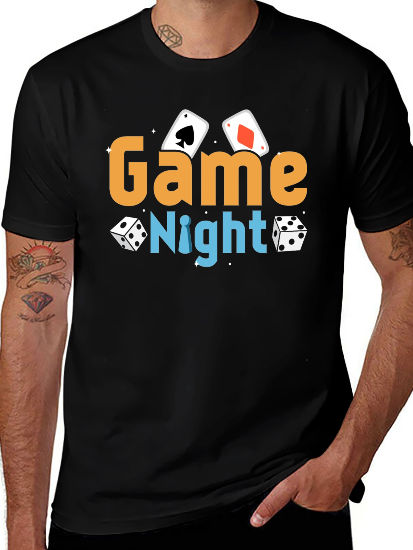 Game Night T-Shirt | Black Cotton Graphic Tee