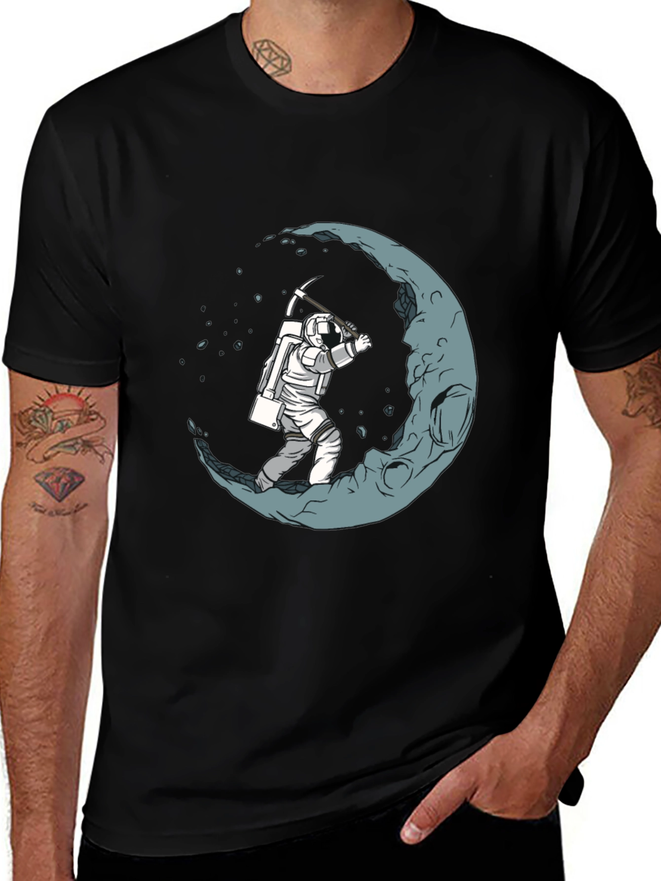 Variant 10 of Moon Miner Graphic T-Shirt - Space Adventure Tee