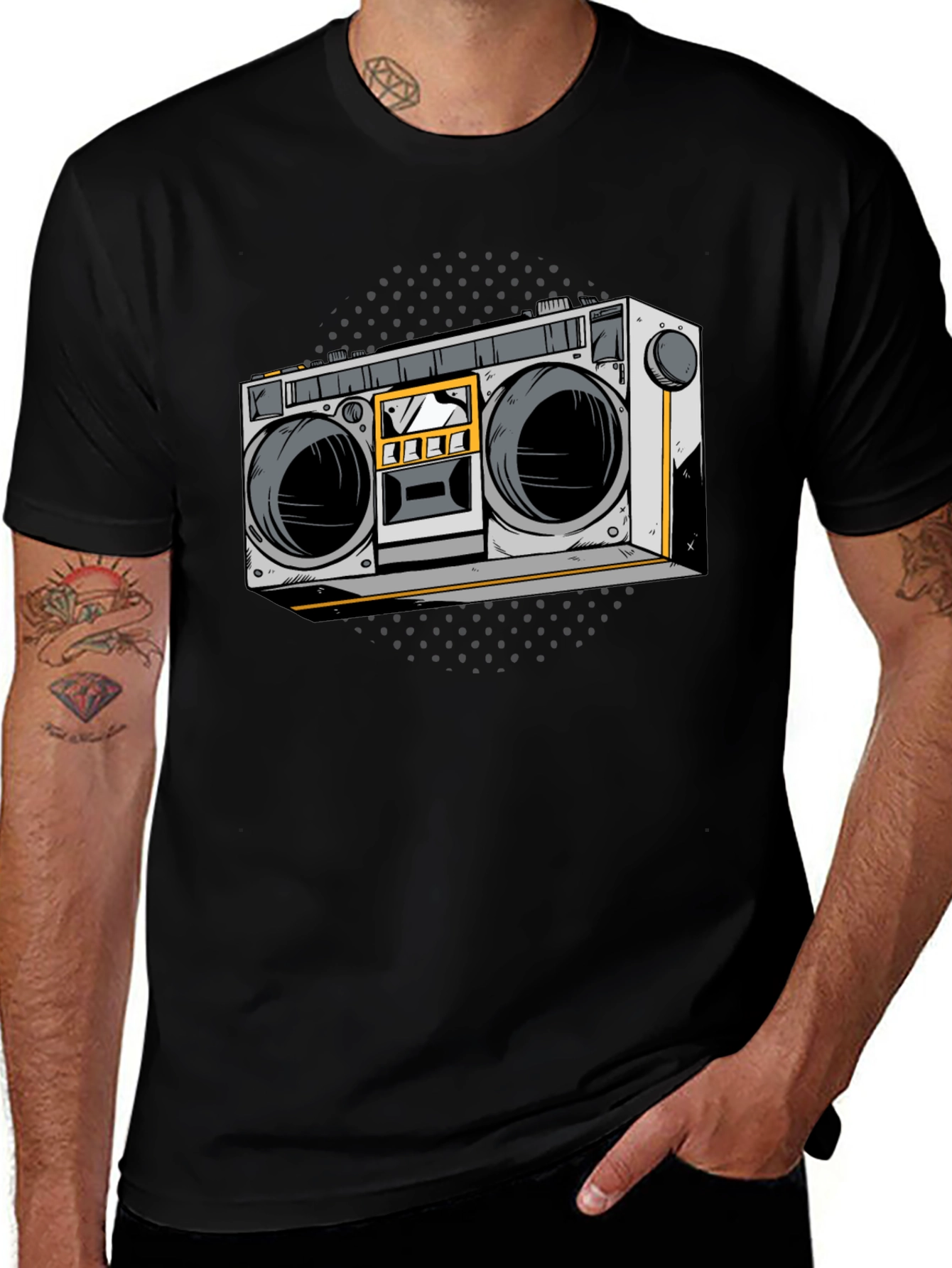 Variant 9 of Retro Boombox Graphic Tee - Vintage Style