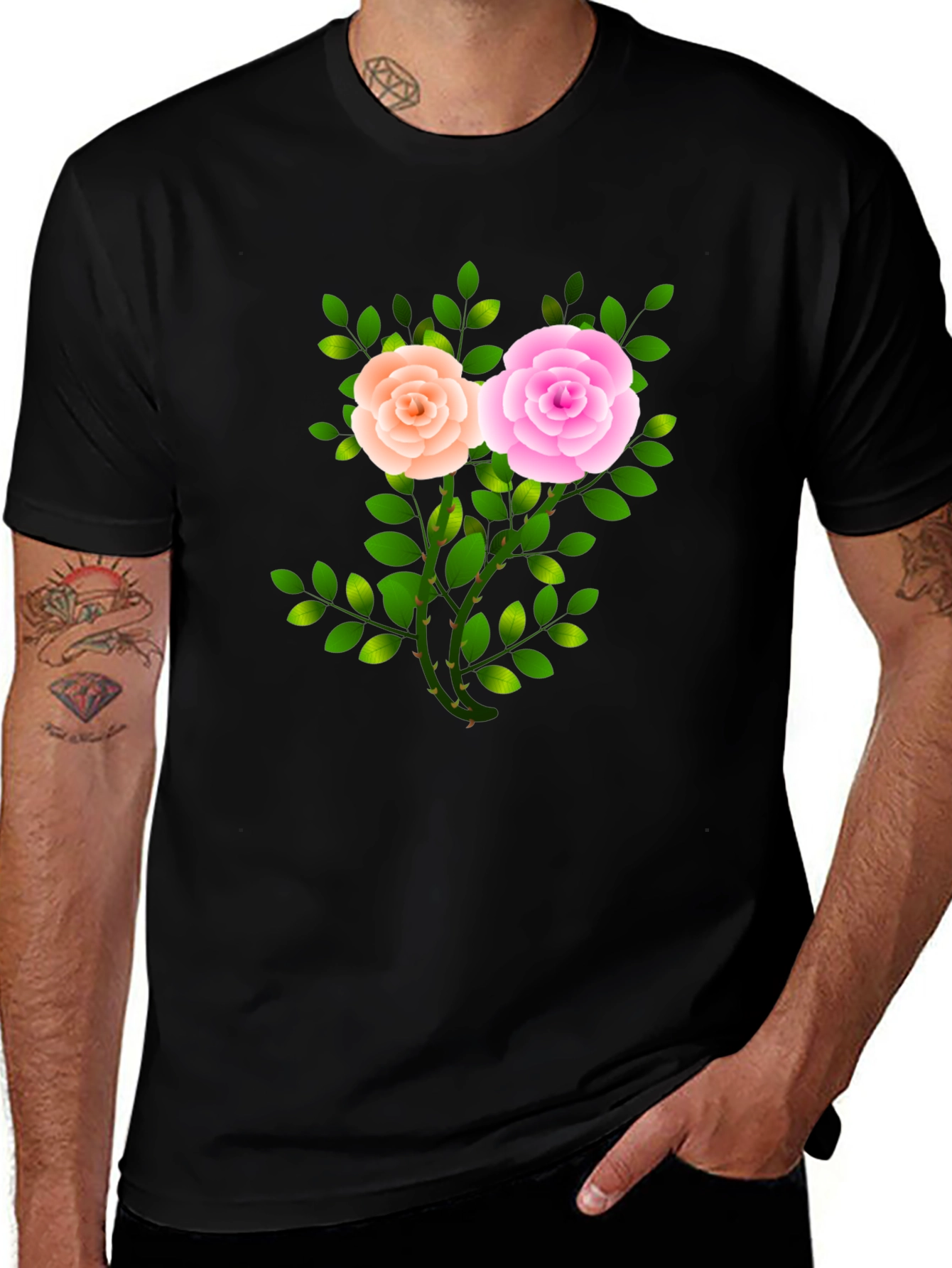 Variant 4 of Floral Rose Graphic T-Shirt