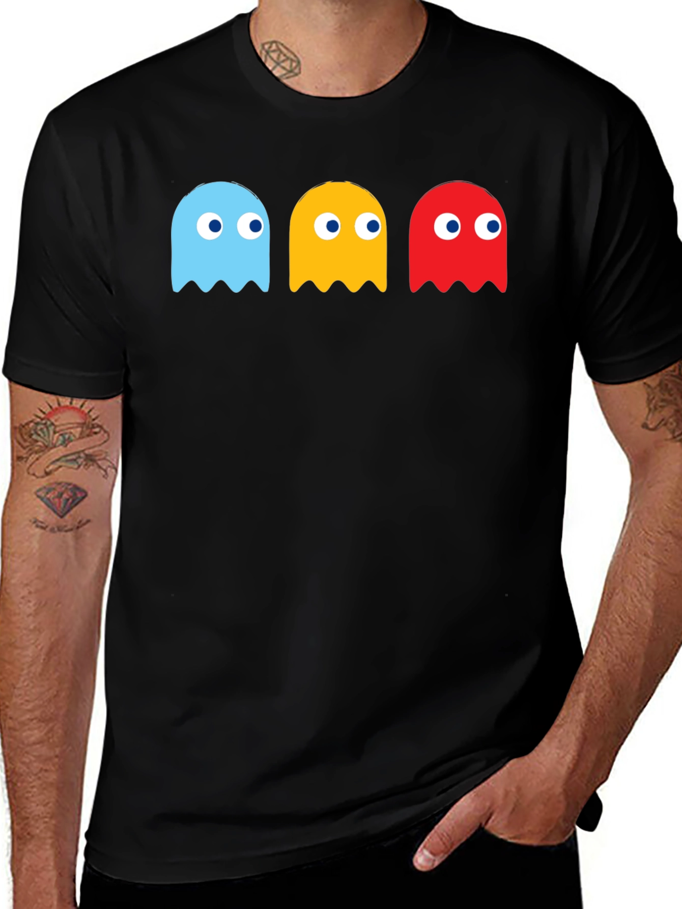 Retro Gaming Tee: Pac-Man Ghost Squad Shirt