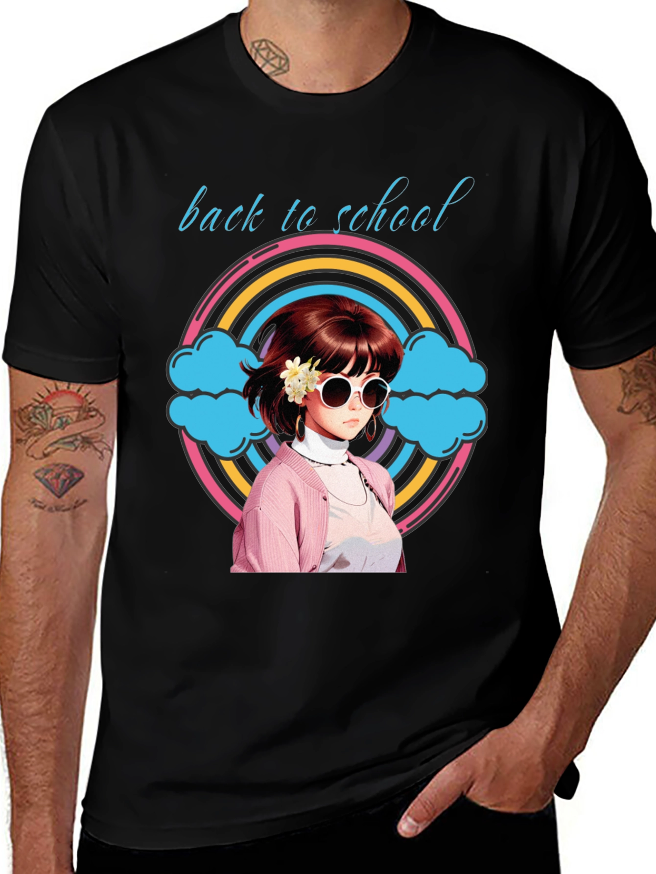 Back To School Anime Girl Graphic T-Shirt