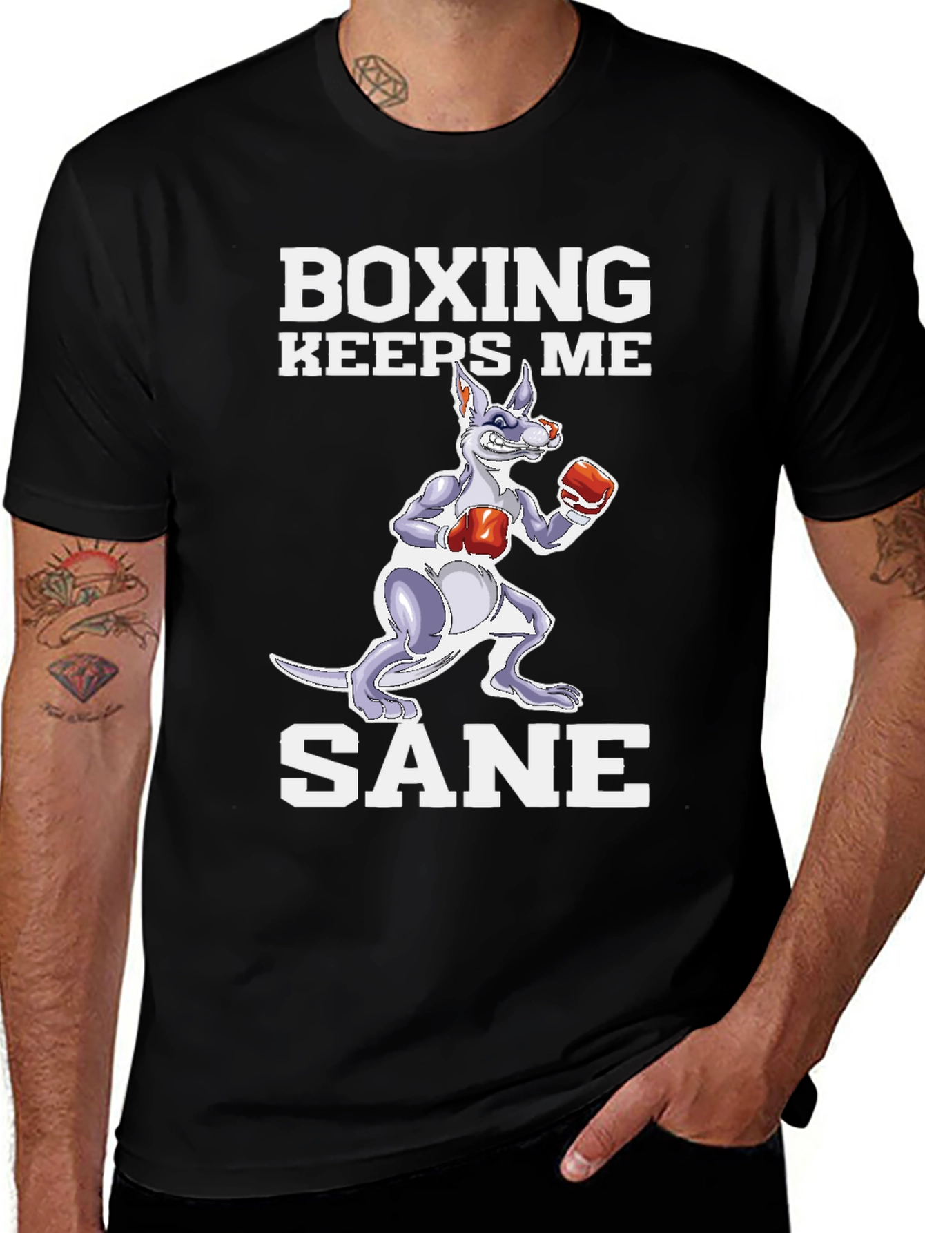 Variant 14 of Boxing Kangaroo Graphic T-Shirt - Keeps Me Sane