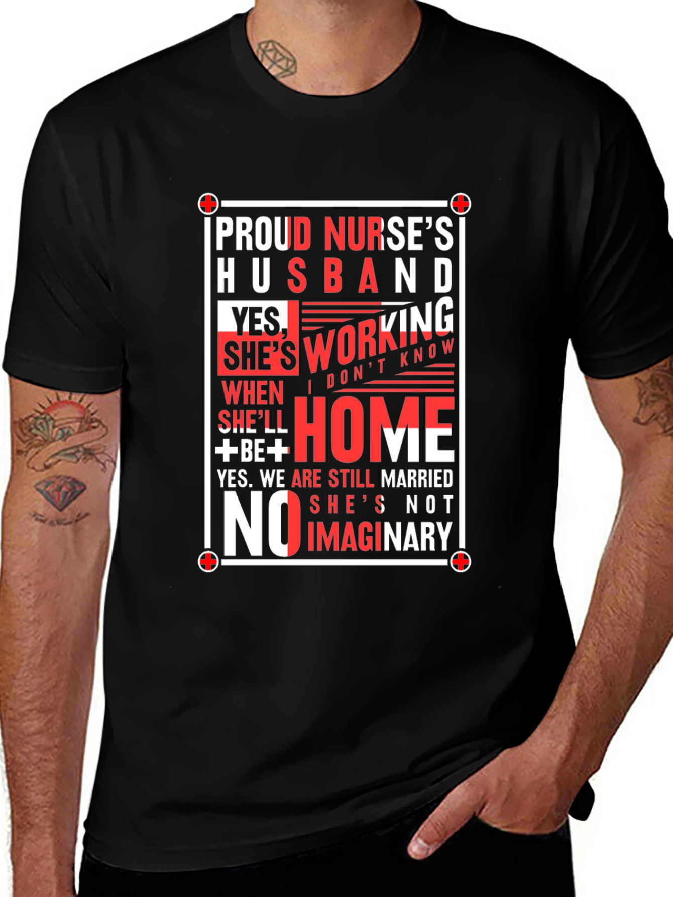 Variant 2 of Proud Nurse's Husband Graphic Tee
