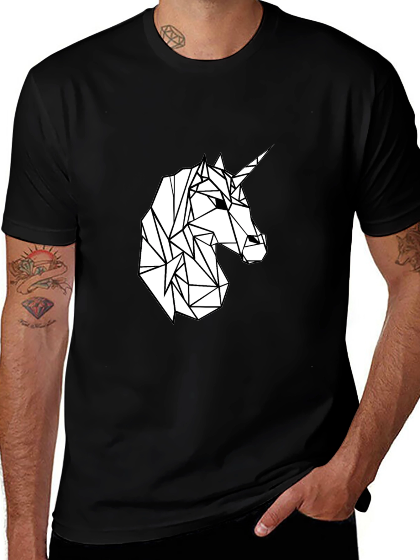 Variant 19 of Geometric Unicorn T-Shirt - Modern Graphic Tee