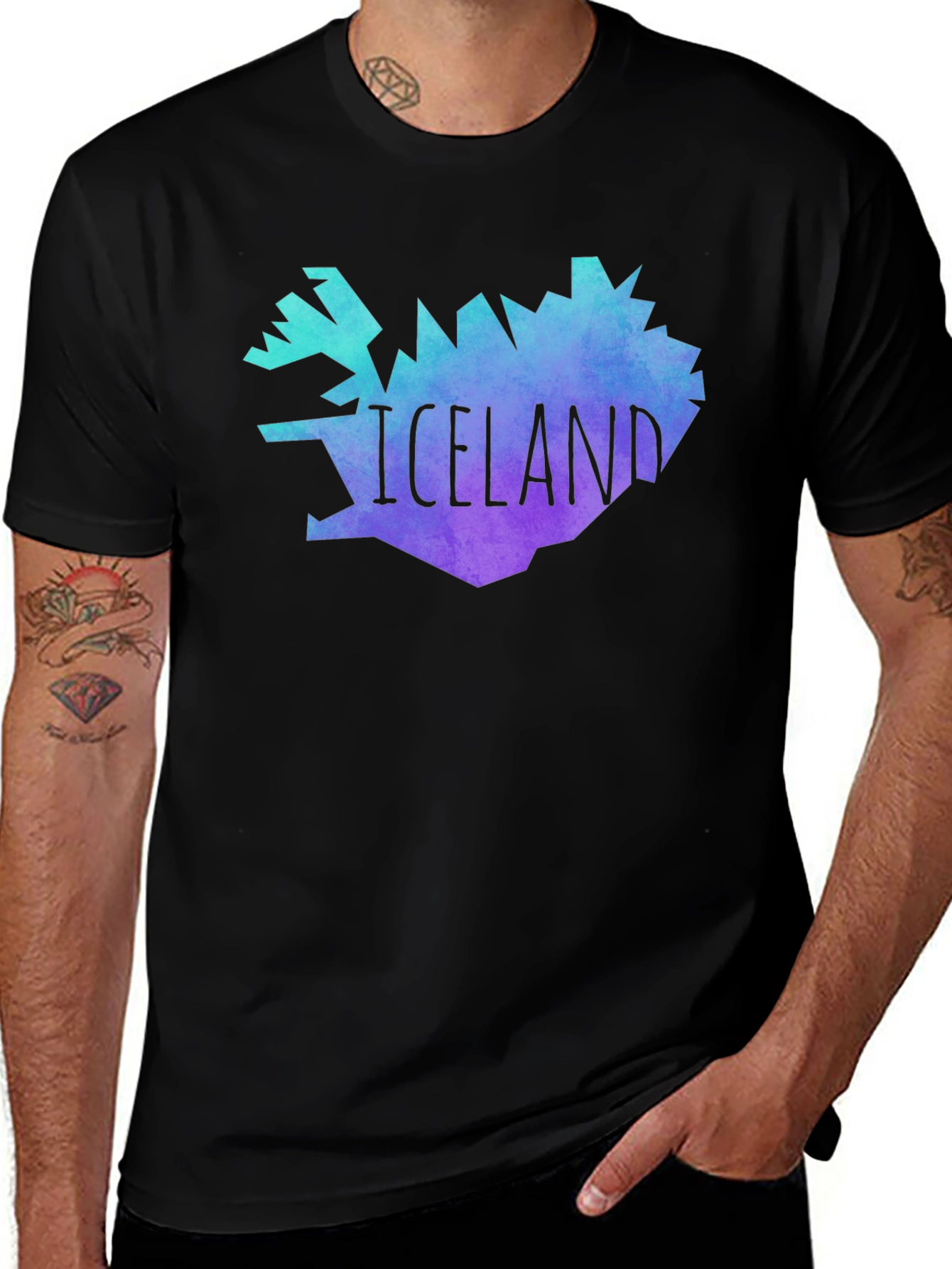 Variant 2 of Iceland Map Graphic Tee - Black Unisex T-Shirt