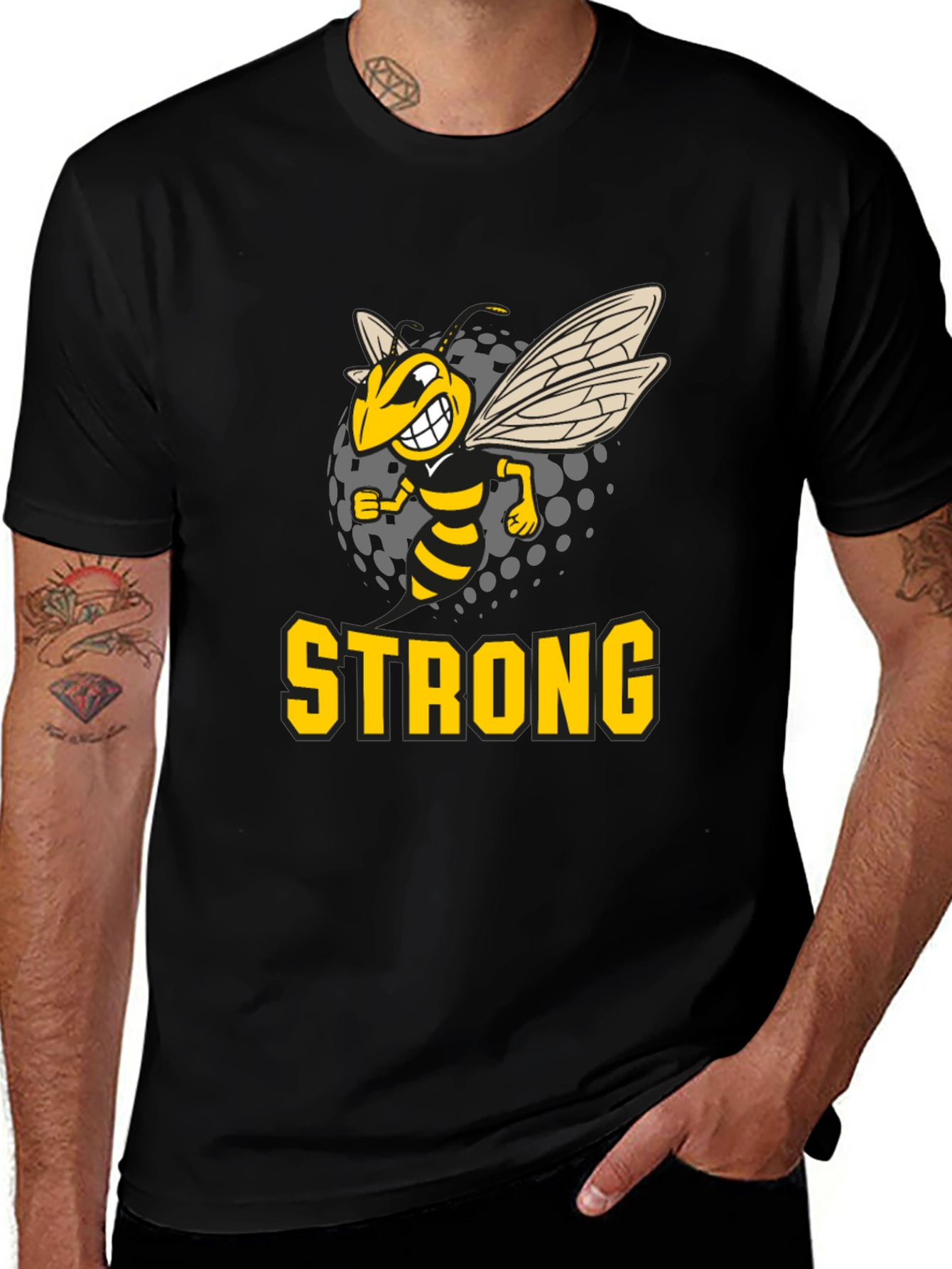 Strong Hornet Black T-Shirt