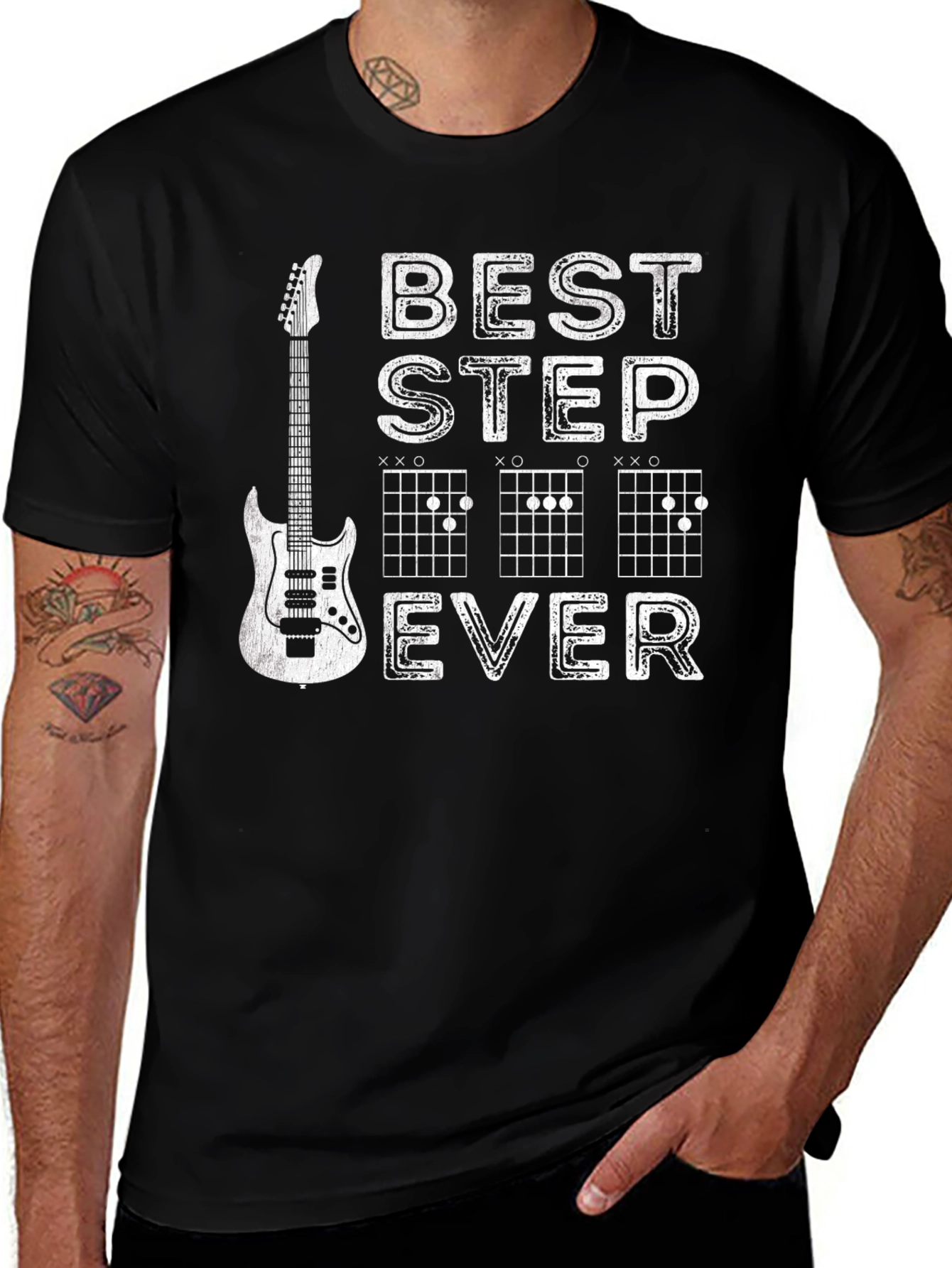 Variant 13 of Best Stepdad Ever Guitar Chord Graphic T-Shirt