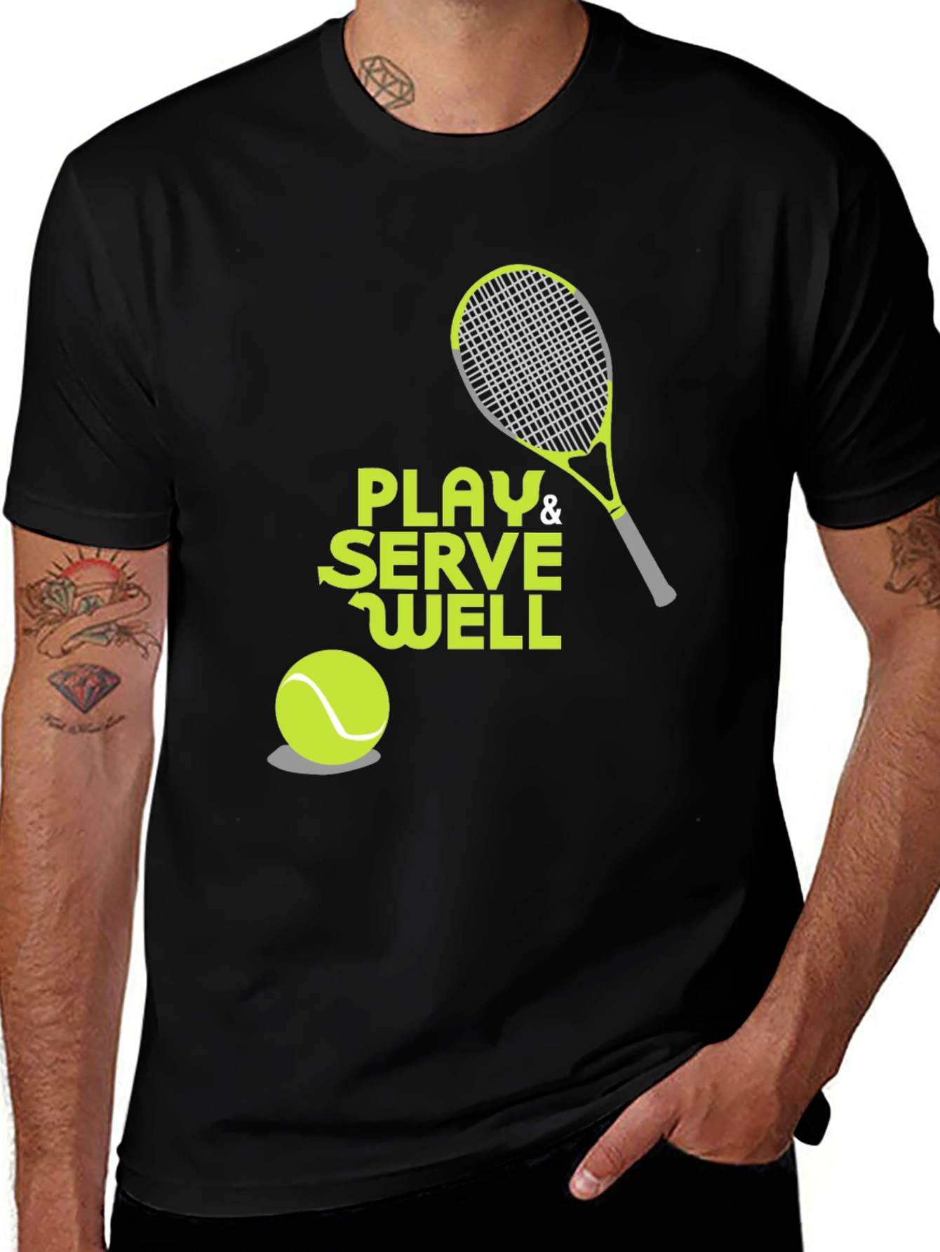 Variant 21 of Play & Serve Well Tennis Graphic Tee